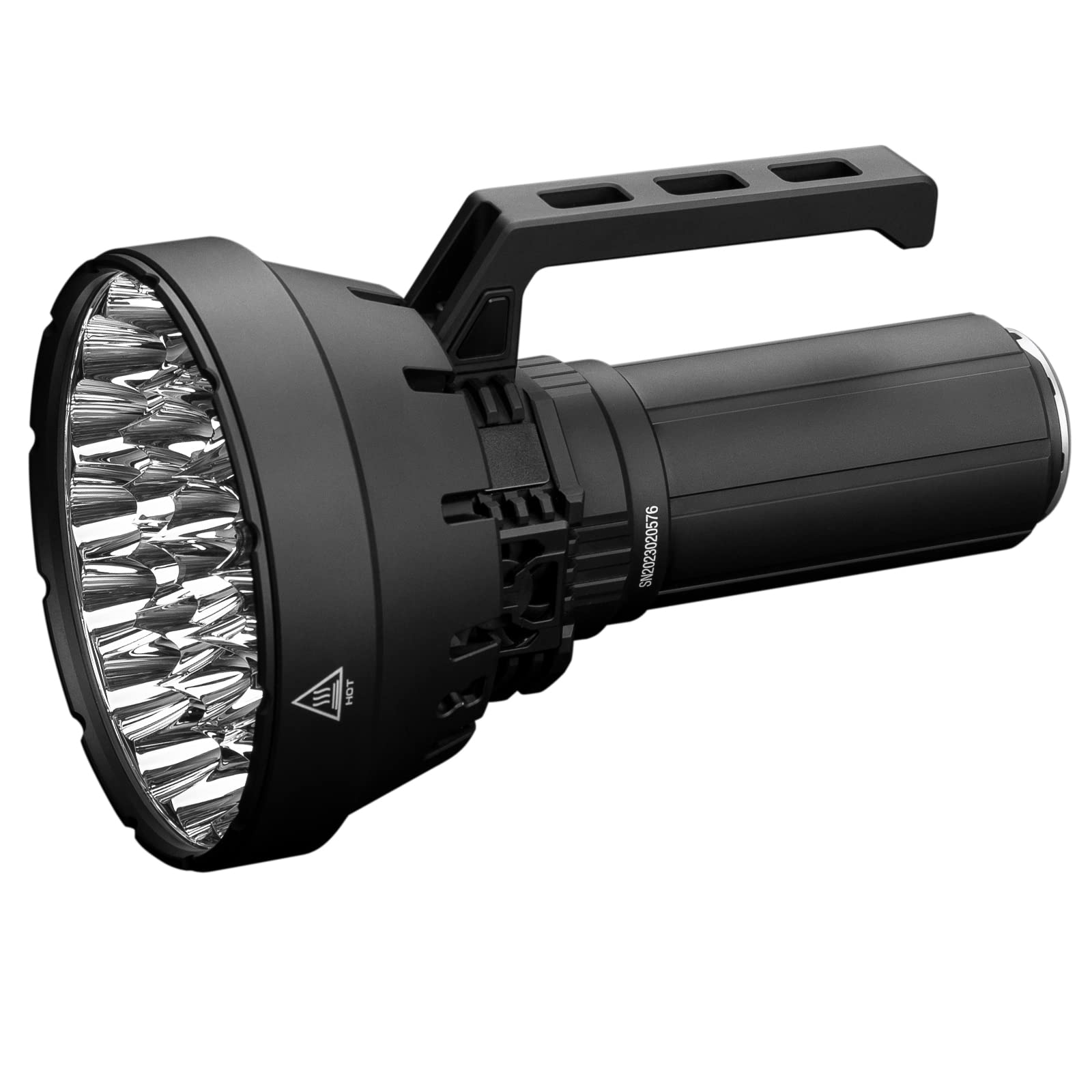 ايمالينت مصباح يدوي تكتيكي SR32 فائق السطوع 120000 لومن، مصباح LED عسكري فائق السطوع PD100W قابل لاعادة الشحن مع 32 كري اكس اتش بي 50.3 HI، شعاع طويل المدى، قابل لاعادة الشحن للمغامرات الخارجية