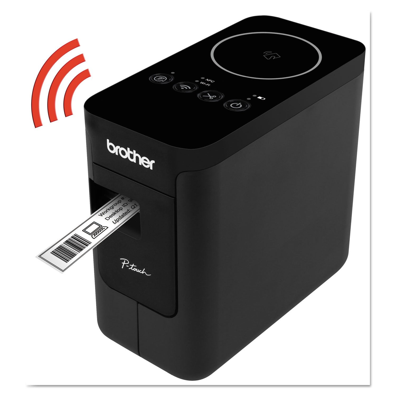 برذر طابعة ملصقات اسود و ابيض - PT-P750w