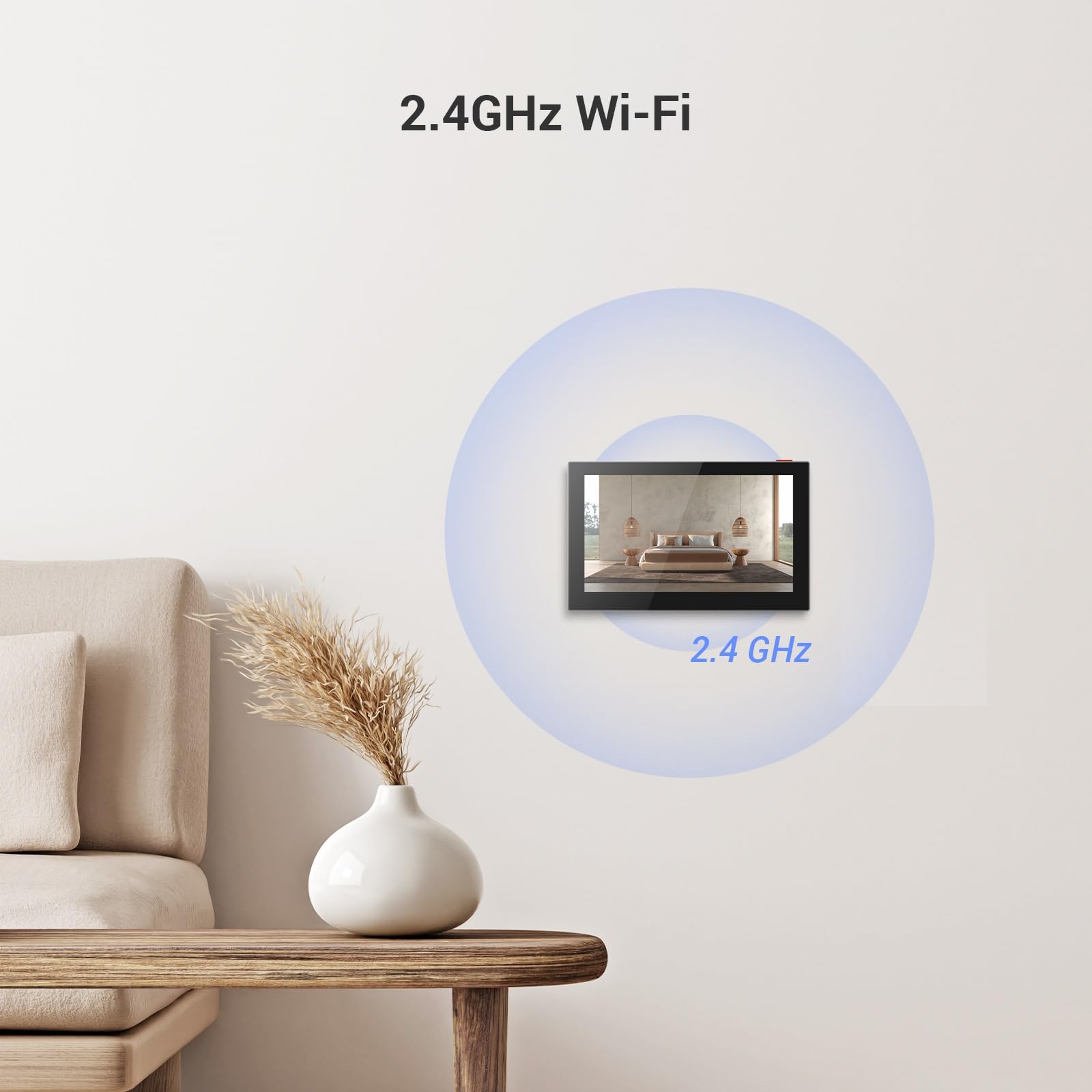 EZVIZ 7 Inch Wireless Monitor with Smart Touch Screen for Home System, 4600mAh Battery, 2.4GHz WiFi, Two-Way Audio, Remote Control with App, SD7