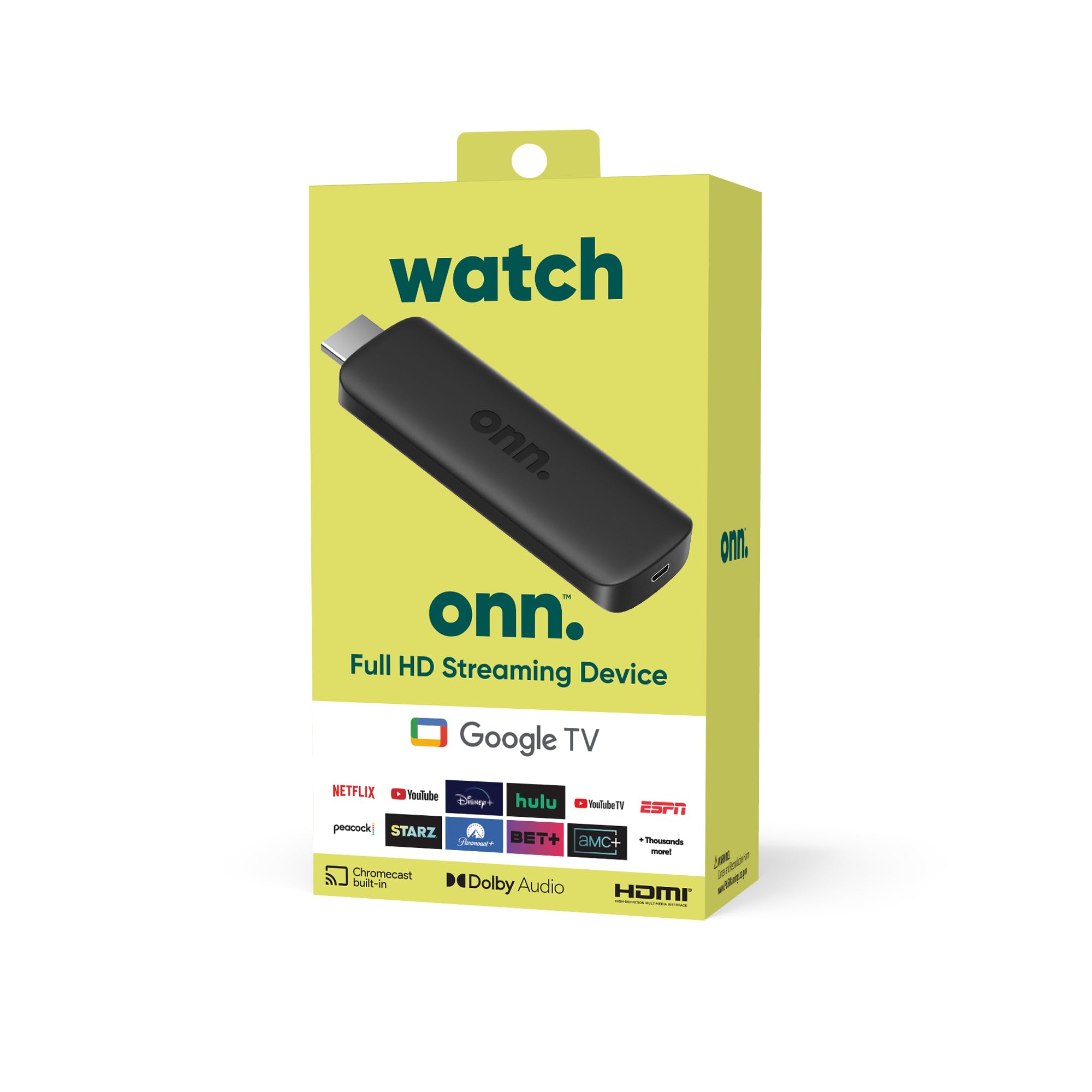 XGAGHB ONN Android TV 2K FHD Streaming Stick Black (New Version)