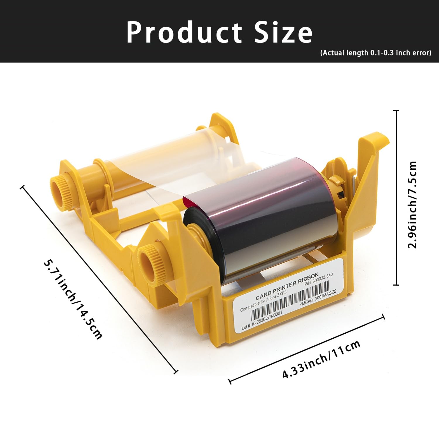 eecee 800033-840 True Colours iX Series YMCKO Color Ribbon for Zebra ZXP Series 3 ZXP 3 Card Printer - Replacement Color Ribbon Compatible with Zebra ZXP3-200 Prints, 1 PACK