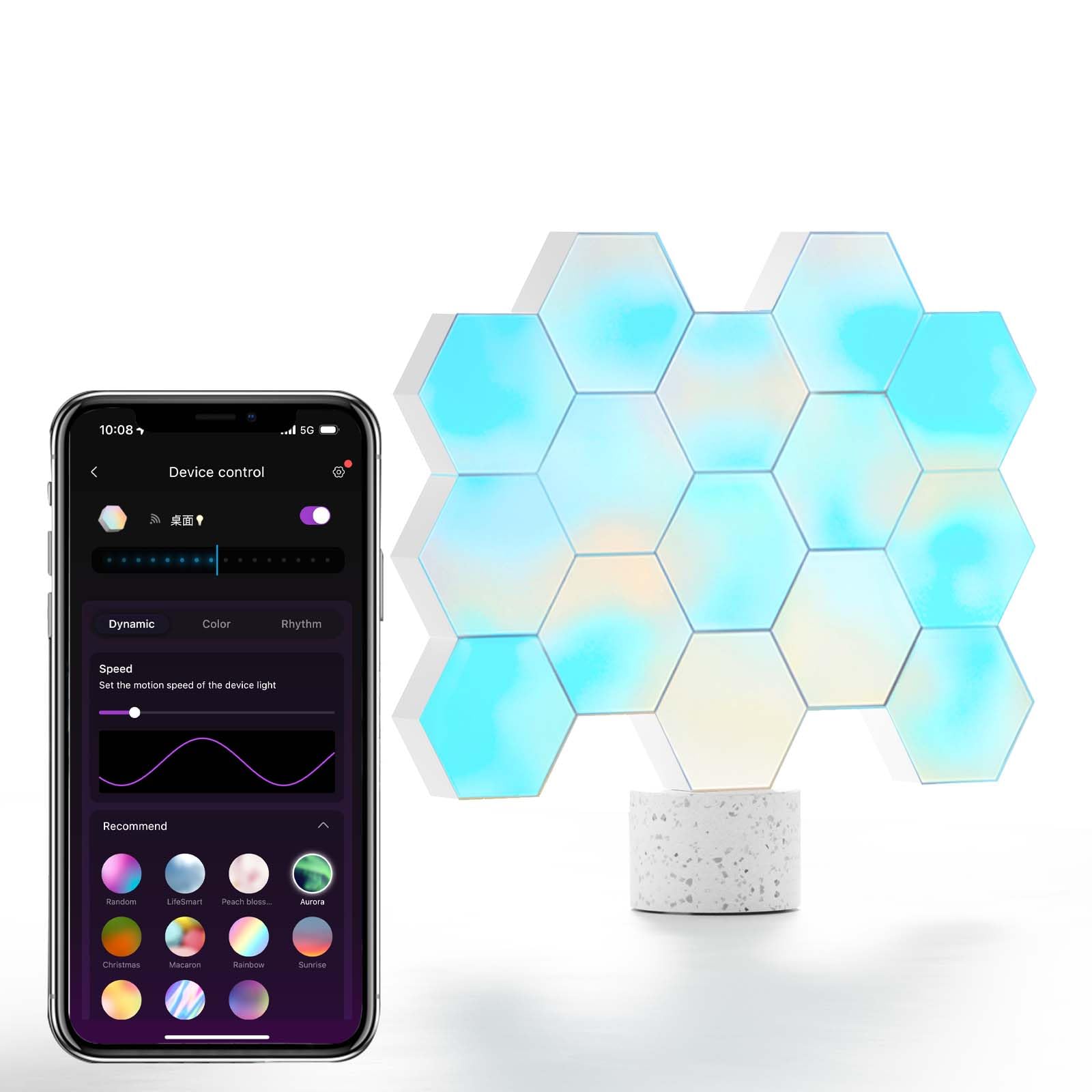 كولو لايت مصابيح RGB احترافية لاعداد الالعاب، مصابيح العاب تعمل بمنفذ USB، مصابيح حائط سداسية مزامنة الموسيقى مع 70 تاثير، متعددة الاستخدامات للمكتب والجدار، تعمل مع اليكسا وجوجل 15 قطعة