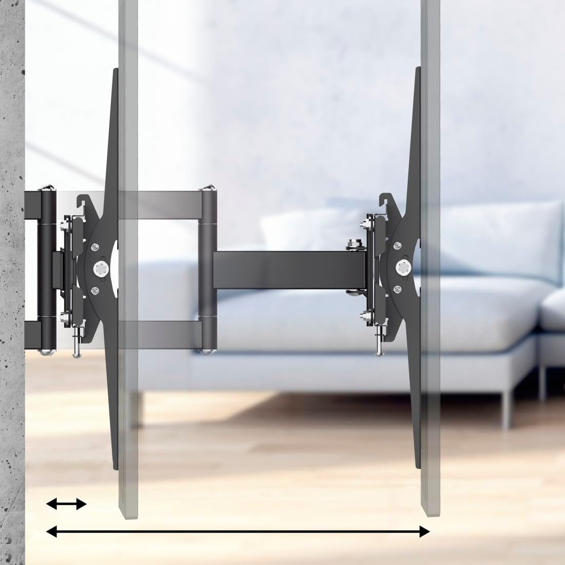 Hama 220831 FULLMOTION TV Wall Bracket, 600x400 32" to 84", Black