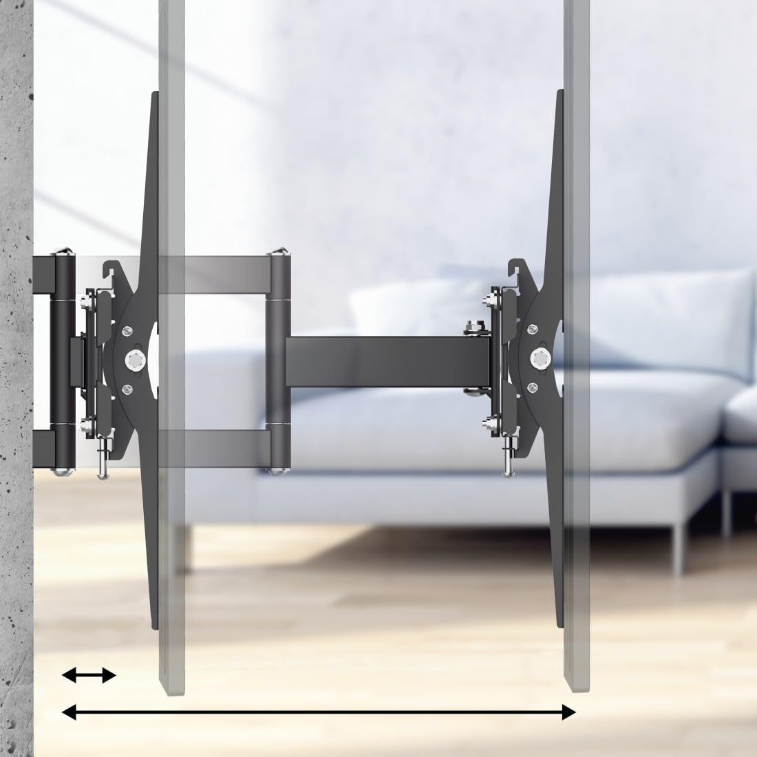 Hama 220831 FULLMOTION TV Wall Bracket, 600x400 32" to 84", Black