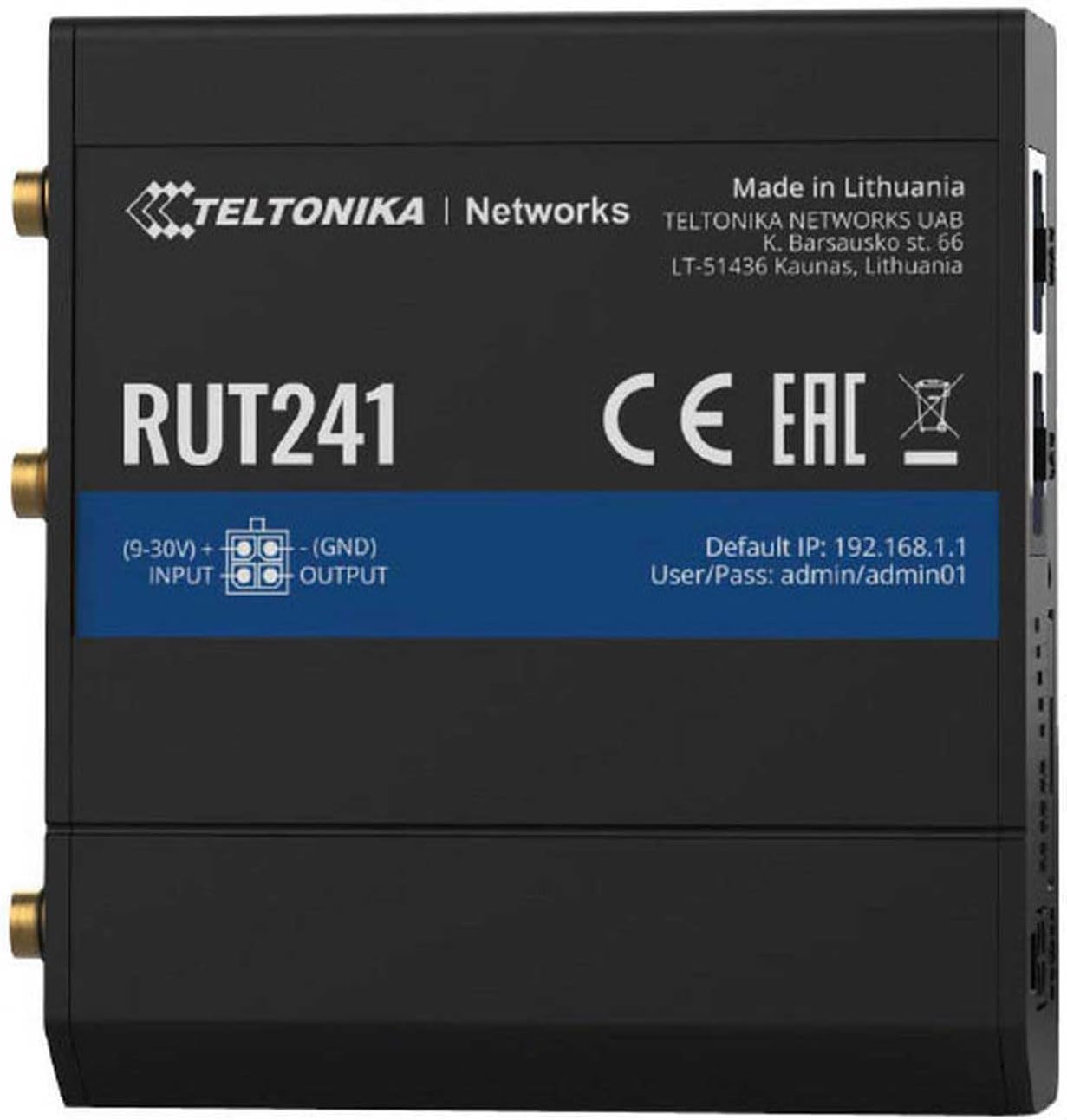 تيلتونيكا راوتر 4G (LTE) - كات 4 حتى 150 ميجابت في الثانية، الجيل الثالث 3G - حتى 42 ميجابت في الثانية، 2G - حتى 236.8 كيلو بايت في الثانية [RUT241]