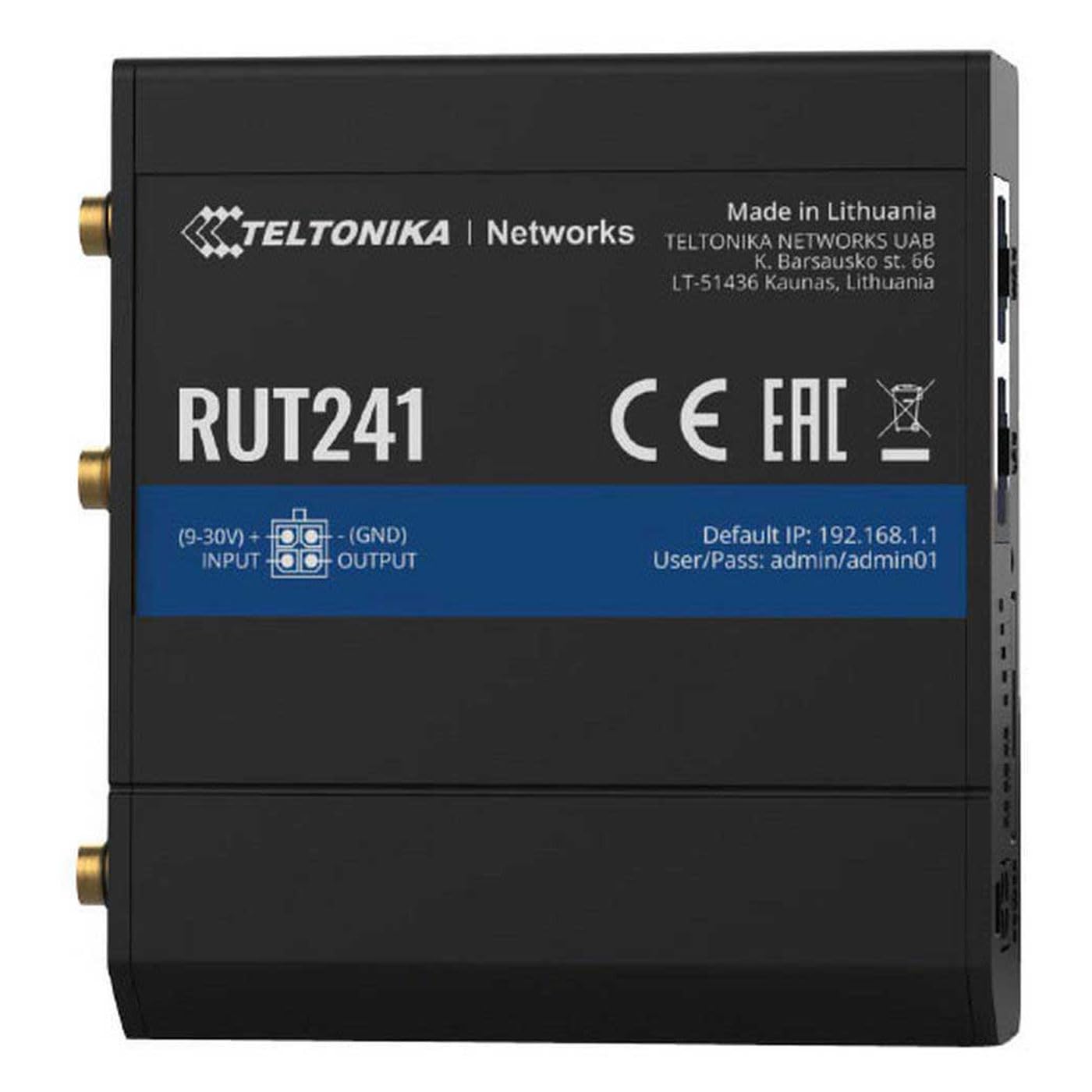 تيلتونيكا راوتر 4G (LTE) - كات 4 حتى 150 ميجابت في الثانية، الجيل الثالث 3G - حتى 42 ميجابت في الثانية، 2G - حتى 236.8 كيلو بايت في الثانية [RUT241]