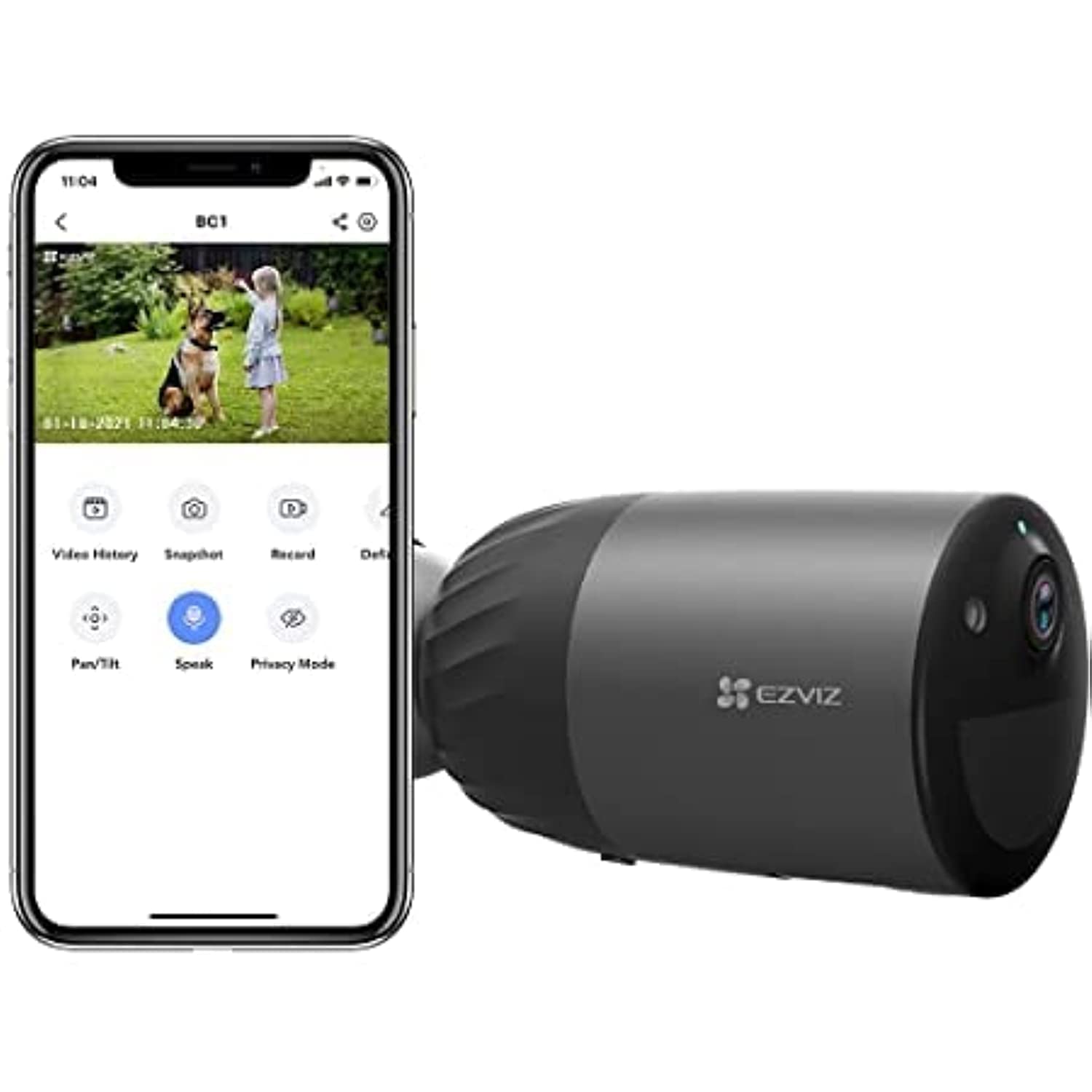 EZVIZ كاميرا مراقبة BC1C بدقة 4 ميجابكسل مع بطارية، 1080 بكسل