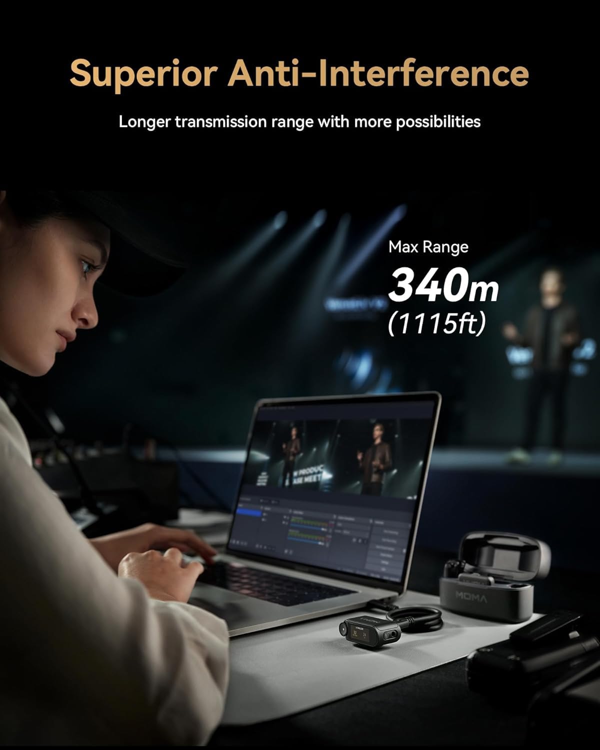 Hollyland LARK MAX 2 Combo, Wireless Lavalier Microphone, AI Noise Cancelling, 32-bit Full-Chain Audio, 1115ft.(340m) Range, Microphone for iPhone, Android, Camera, (2TX + 2RX + Charging Case)