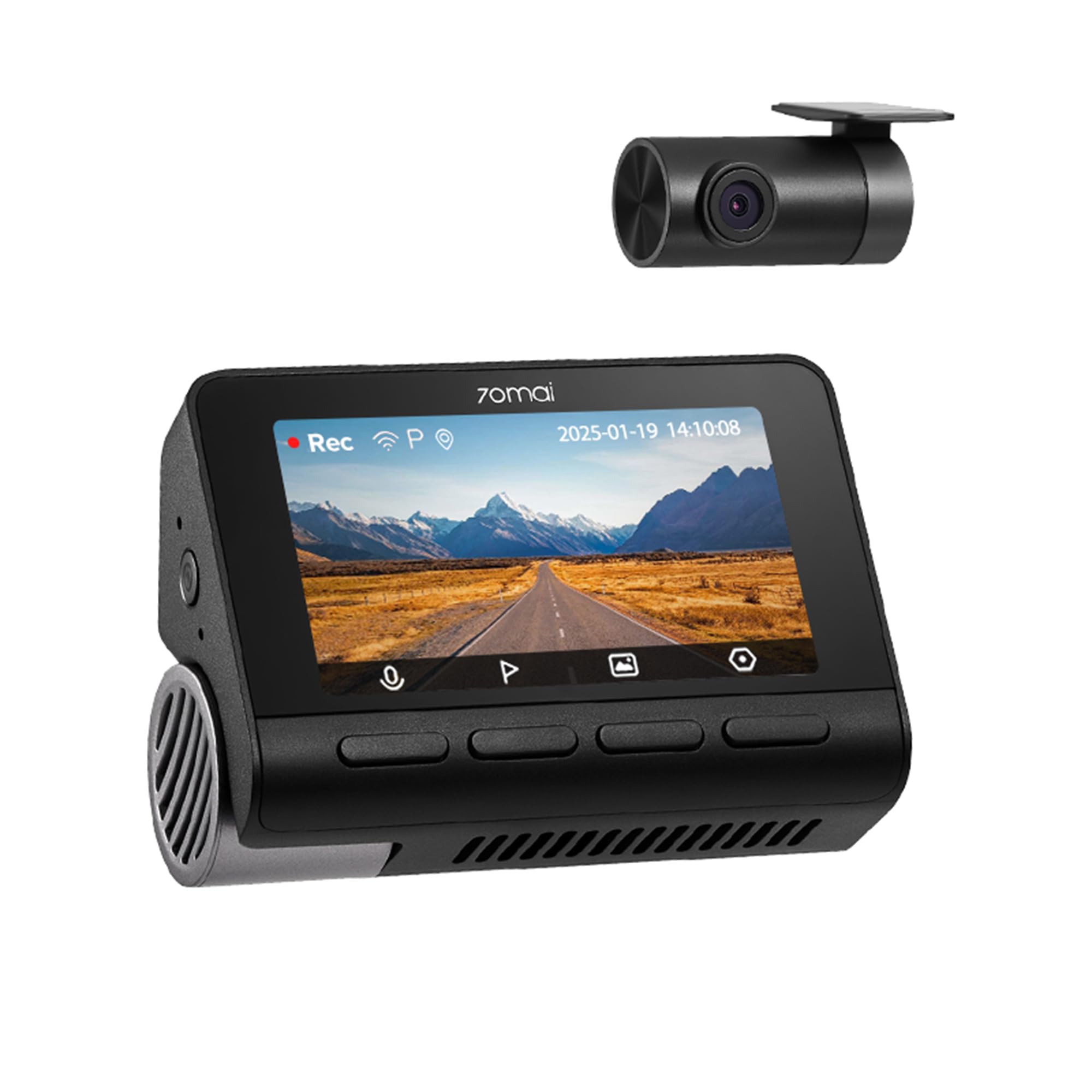 70mai 4K Dash Cam Front and Rear, Car Camera with HDR Night Vision, Built in WiFi6, GPS & ADAS, 24H Parking Mode, Time-Lapse, Voice Control, Loop Recording, Supercapacitor Support 512GB(A800SE)