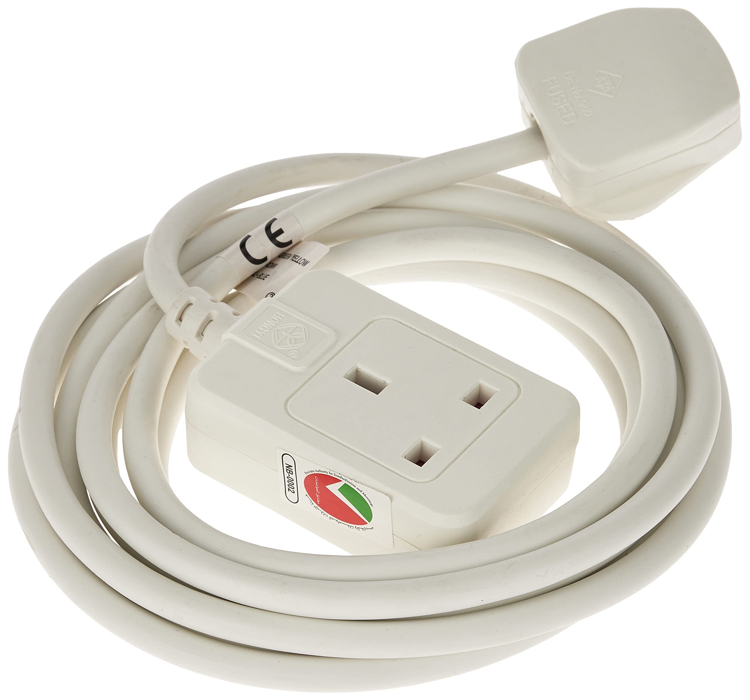 Brennenstuhl 13 Amp Extension Cable with BS Socket, 2 Meter, White, 1166553015