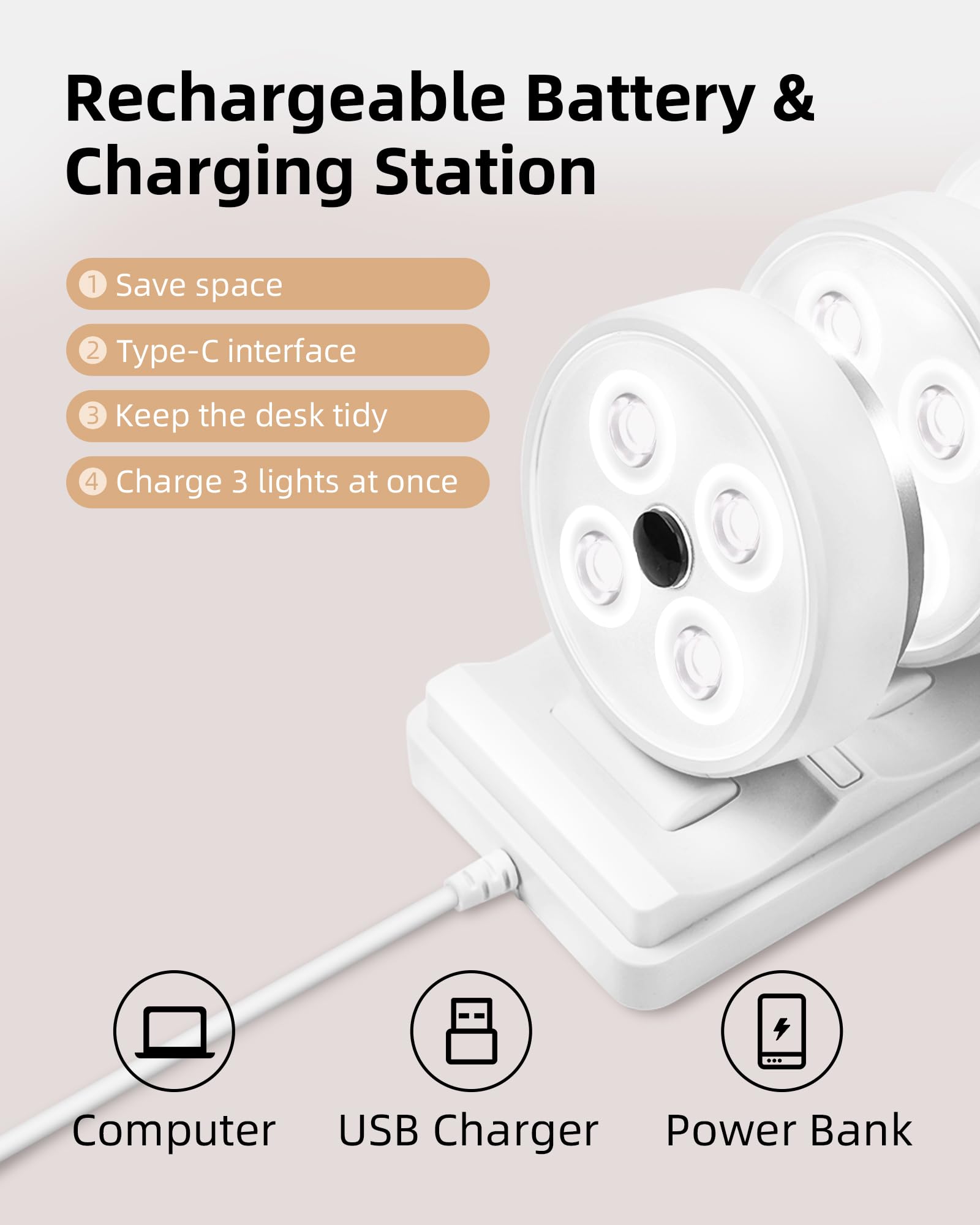 EZVALO Puck Lights with Remote Control, Rechargeable Under Cabinet Lights with Charging Base, Motion Sensor Lights 2 Color Group Control, Dimmable LED Lights for Kitchen Bedroom Shelf, 6 Pack