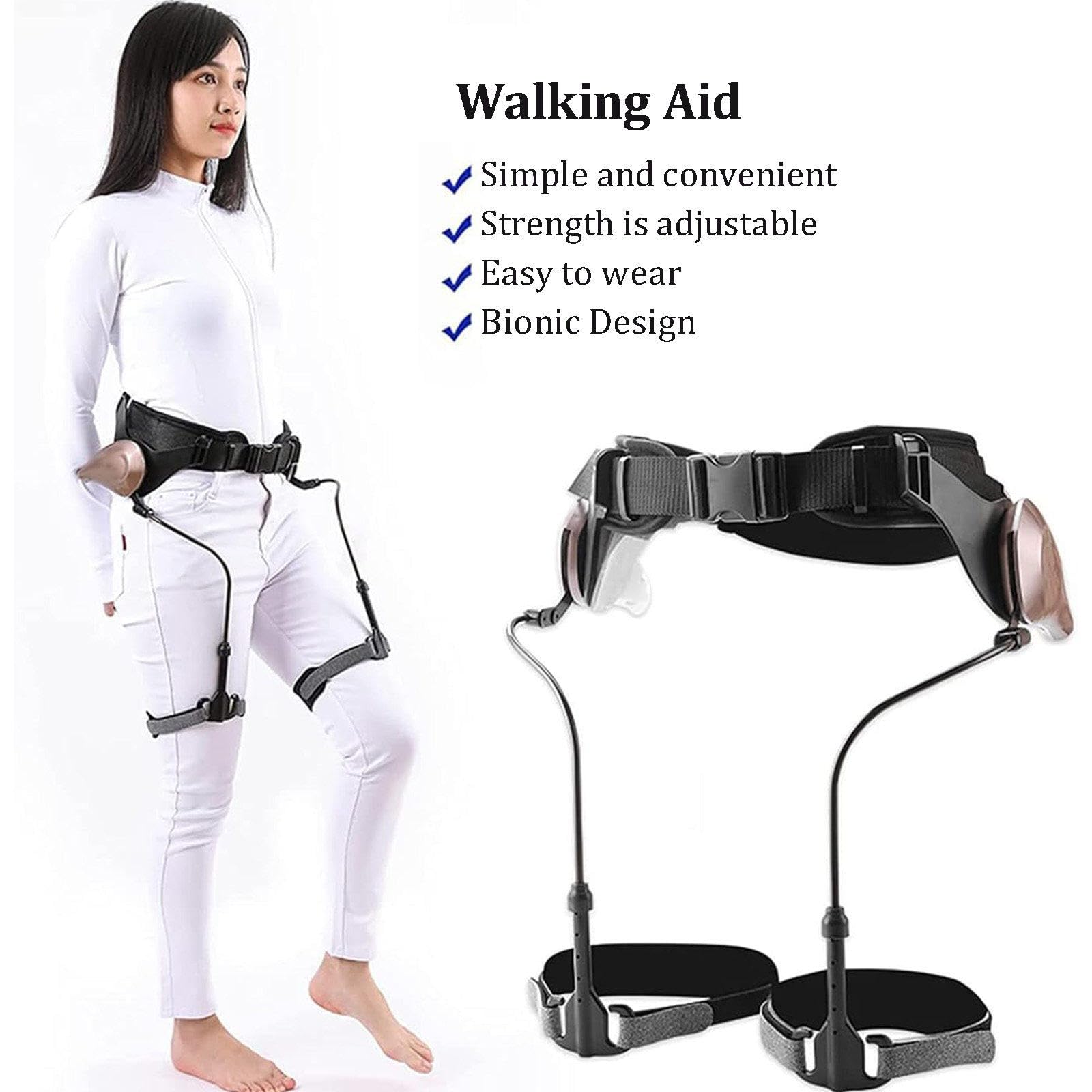 Bionic Body Power Walking Aid, Leg Lift and Climbing Support, Exoskeleton for Walking, Bionic Exoskeleton Legs, No Power Source Is More Efficientfor Senior, Limited Mobility, Stroke, Hemiplegia