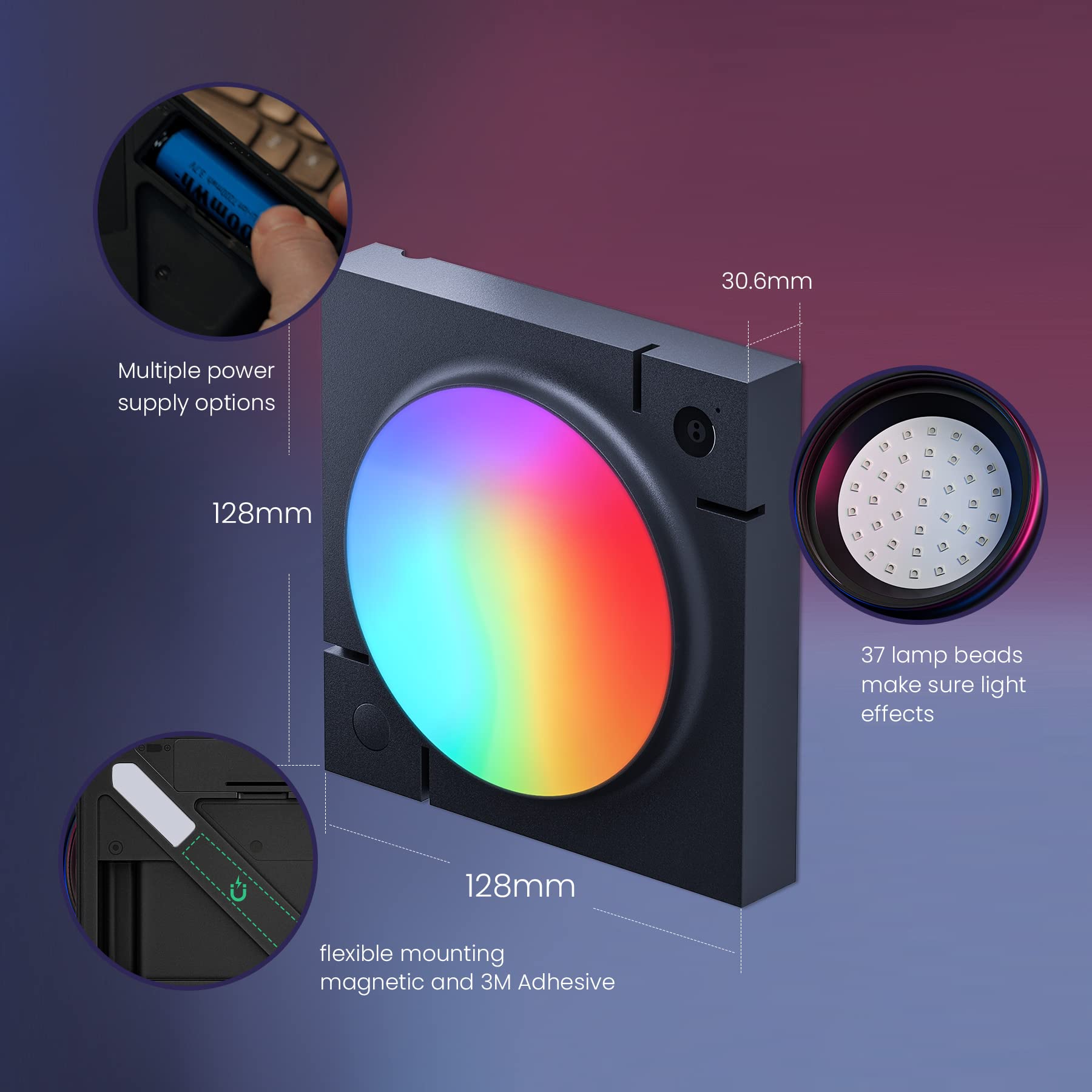 Cololight LED Lights - Wall and Night Lights, Music Sync Multi-Color, Compatible with Alexa and Google (Mix of 3 Pieces)