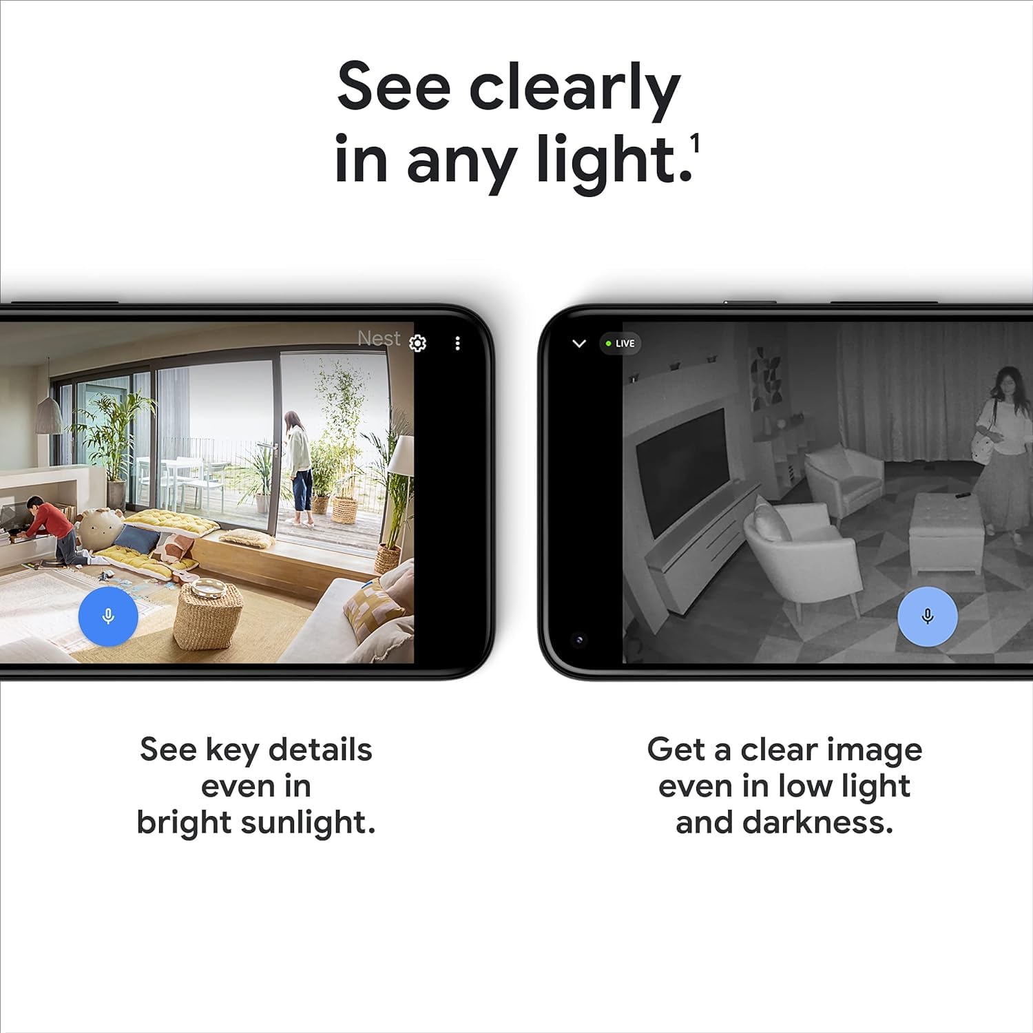 Google Nest Cam (Indoor, Wired) 2nd Gen, 1080p HDR Security Camera, Night Vision, Person/Pet/Vehicle Alerts, 2-Way Audio, 3-Hour Event History, Works Home, Snow, Bulk Packaging