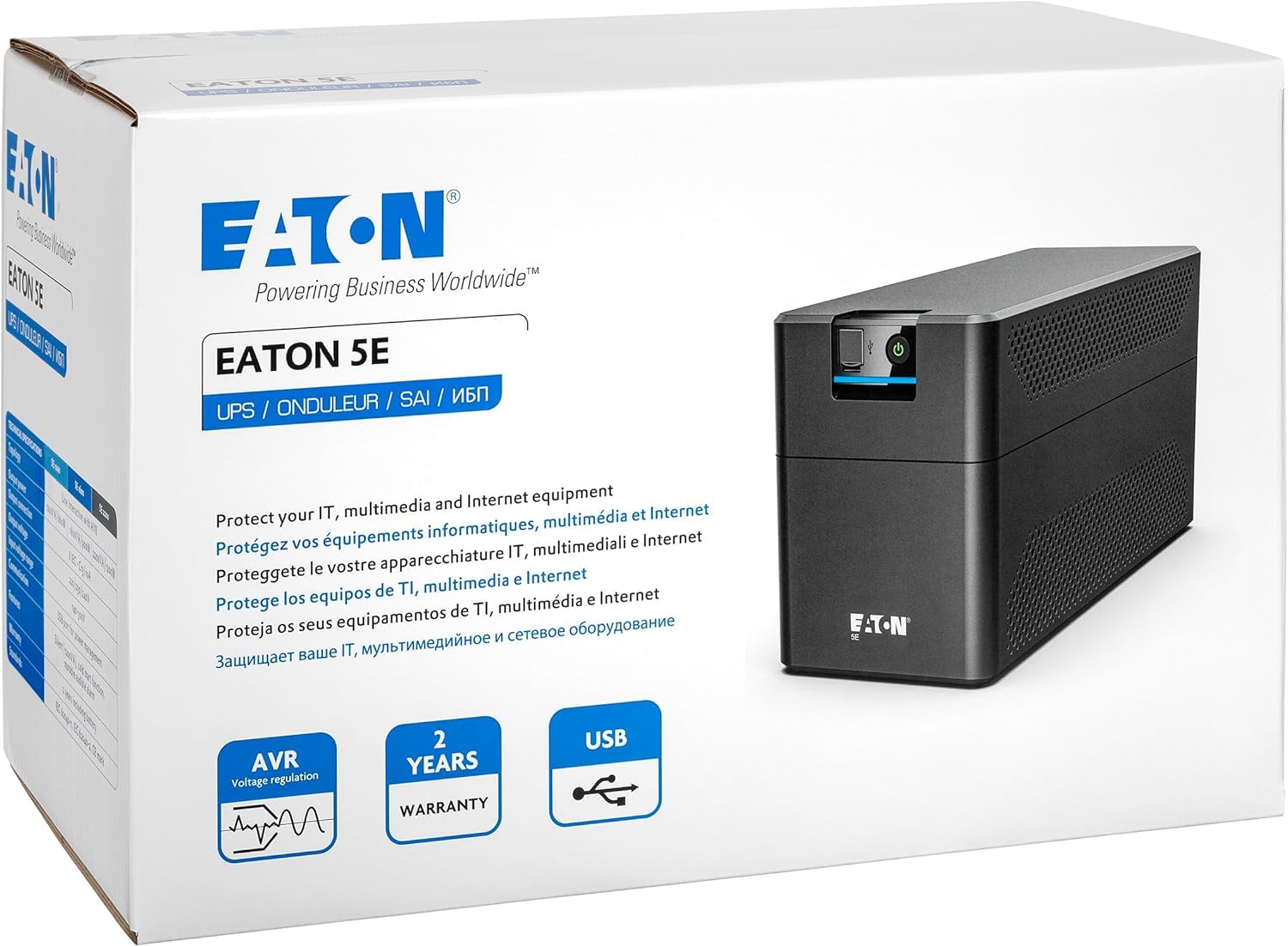 وحدة تزويد الطاقة المستمرة UPS 5E2200UI USB IEC G2 2200VA-1200W من ايتون