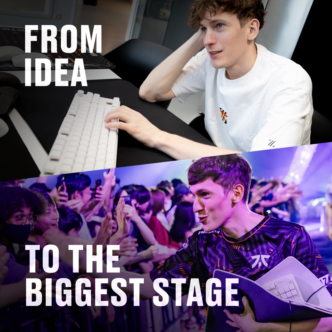 Fnatic STREAK80 LP White TKL Mechanical Low Profile Pro Gaming Keyboard, Speed Switches with short key-travel, LED RGB, PBT Keycaps, Silent PORON foam, US ANSI Layout QWERTY
