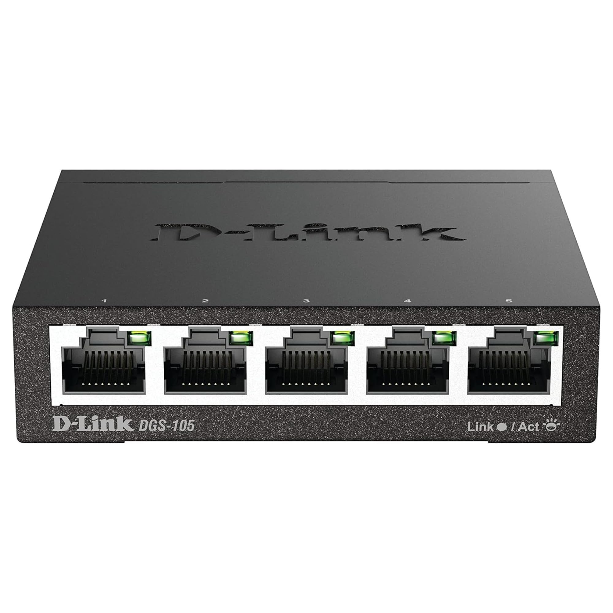 D-Link 5 Port Gigabit Unmanaged Metal Desktop Switch, Plug and Play (DGS-105)