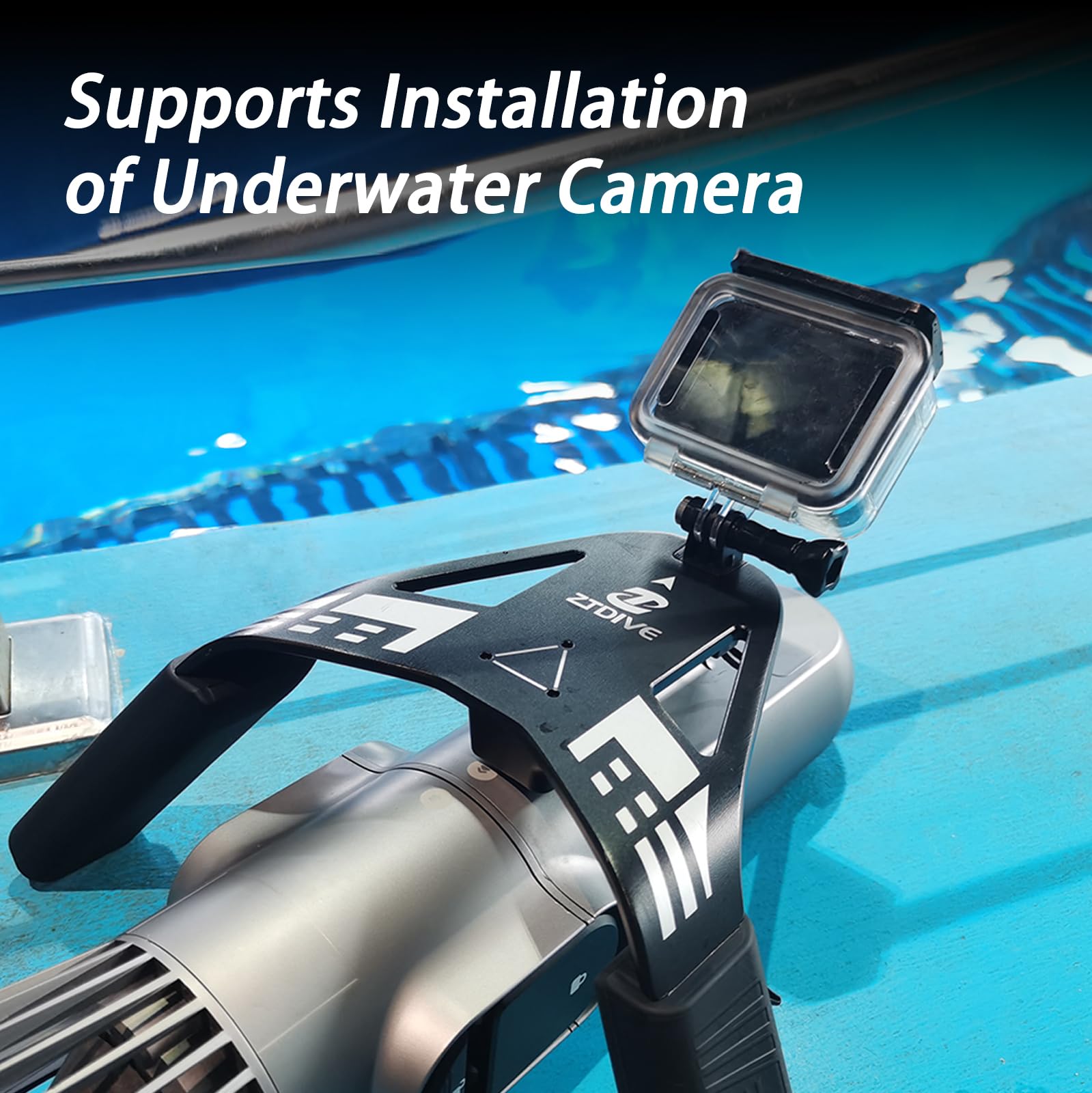 Underwater Scooter Jetdive, Sea Under Water Scooter with Grip & Action Camera Mount, 3-Speed, 1h Working Time for Scuba, Free-Diving, Snorkeling, Pool, Adults/Kids
