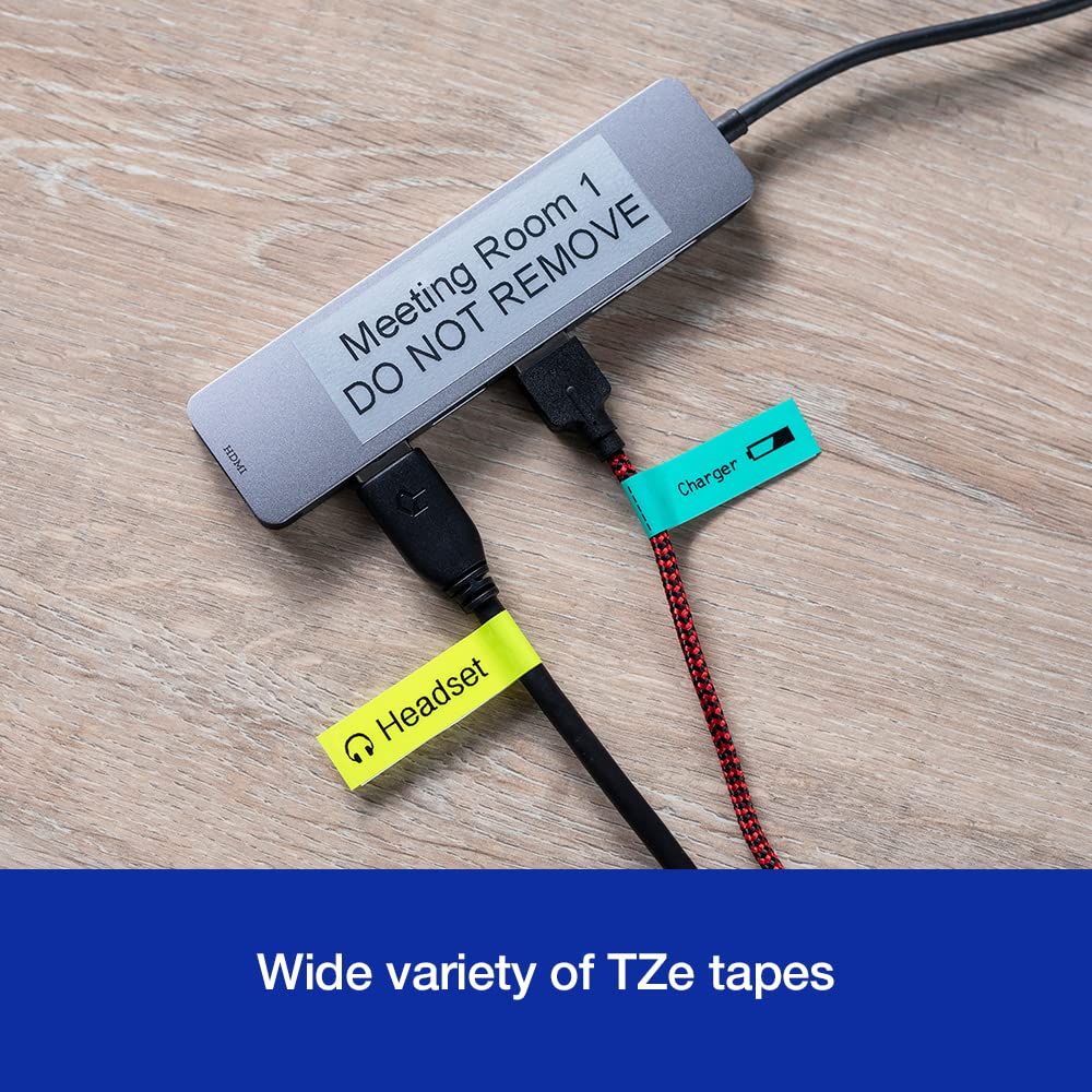 Brother PT-D460BT Versatile Desktop Label Printer | P-Touch Desktop Labeller | QWERTY Keyboard | Highly durable labels up to 18mm wide, UK Plug