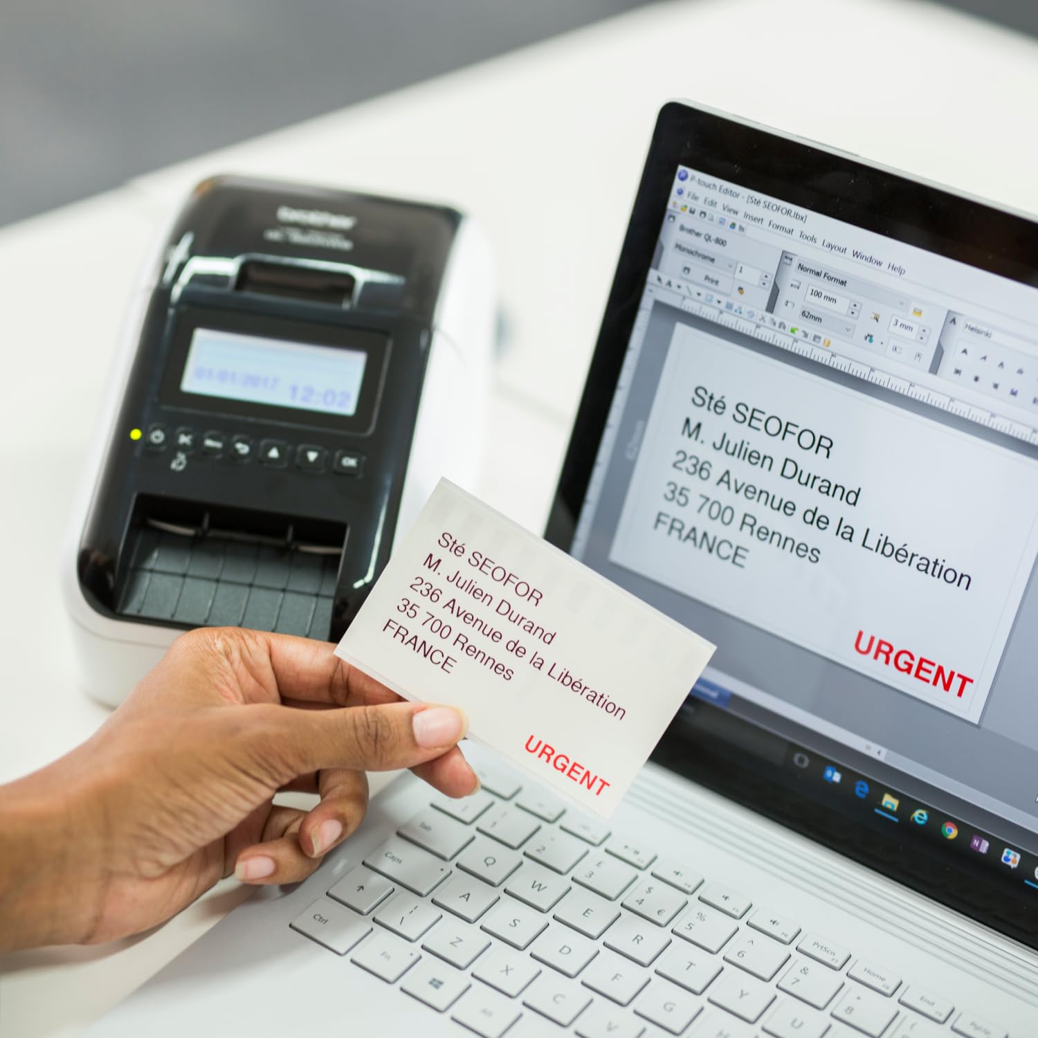 Brother Professional Label Printer QL-820NWB, Wireless and Wired LAN Network, 62mm Width, Time Stamp Function