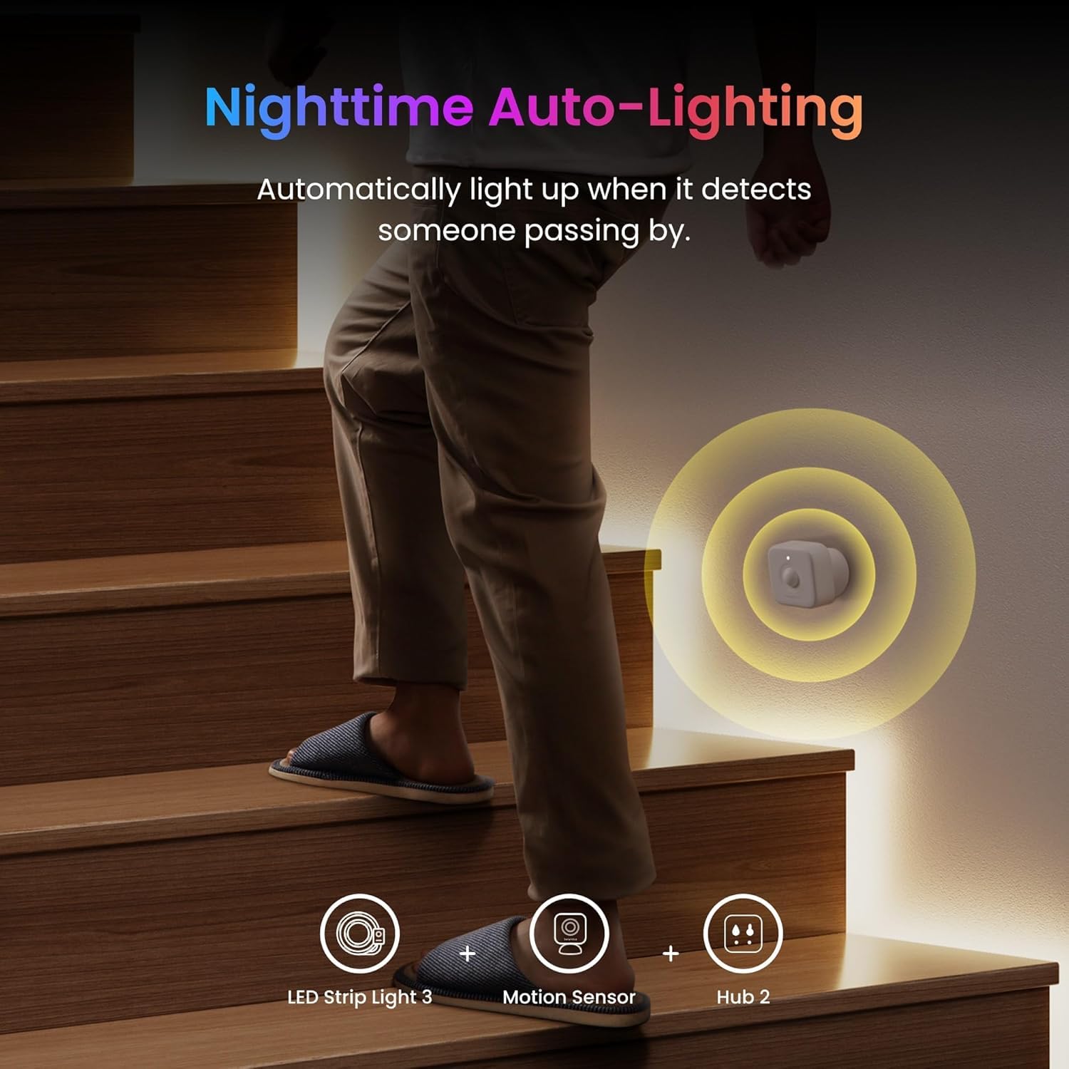 سويتش بوت شريط اضاءة LED بطول 5 متر 3 - اضاءة RGB ذكية + مصابيح LED بيضاء باردة ودافئة، متوافق مع المادة، تحكم بالصوت والتطبيق، يعمل مع ابل هوم واليكسا وجوجل هوم، 16 مليون لون، مزامنة الموسيقى، سطوع