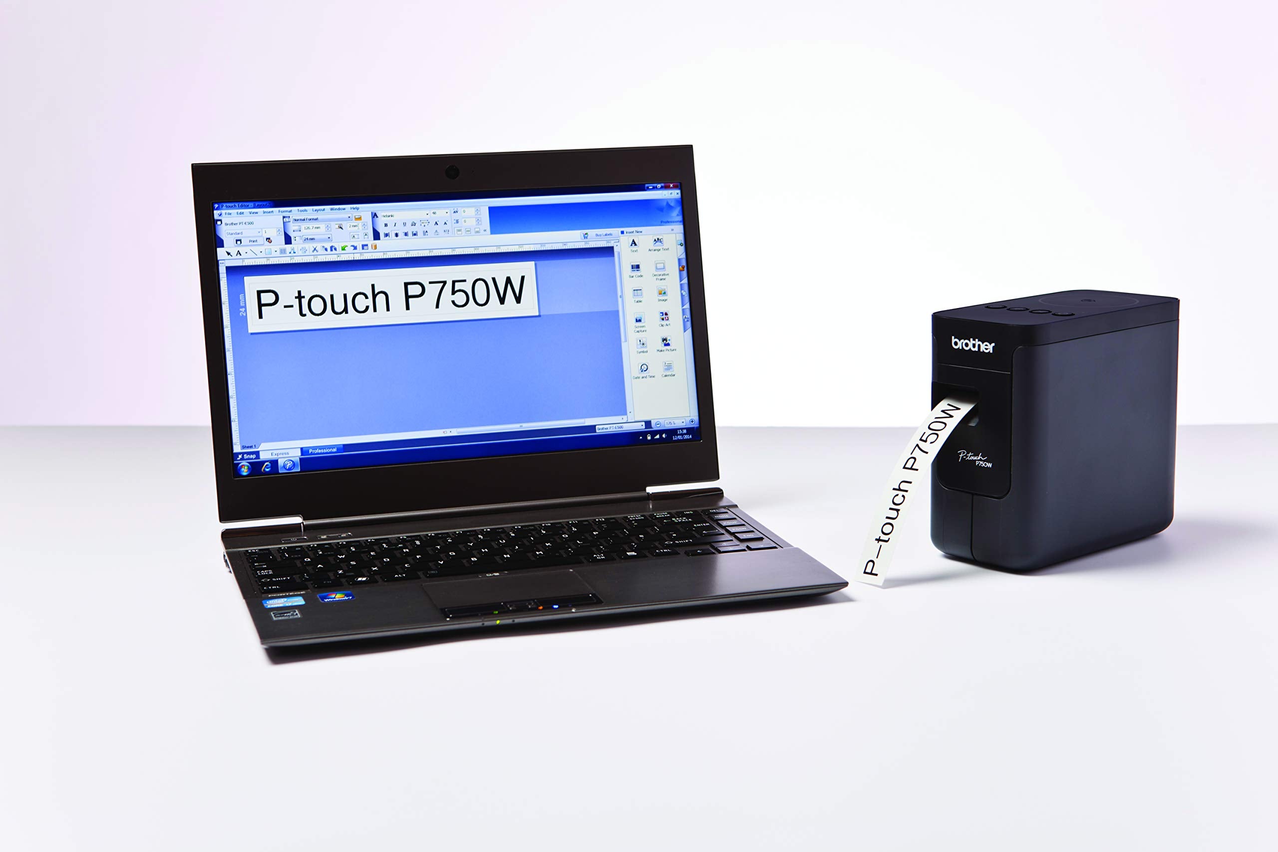 بروذر طابعة ملصقات لاسلكية PT-P750W - اسود