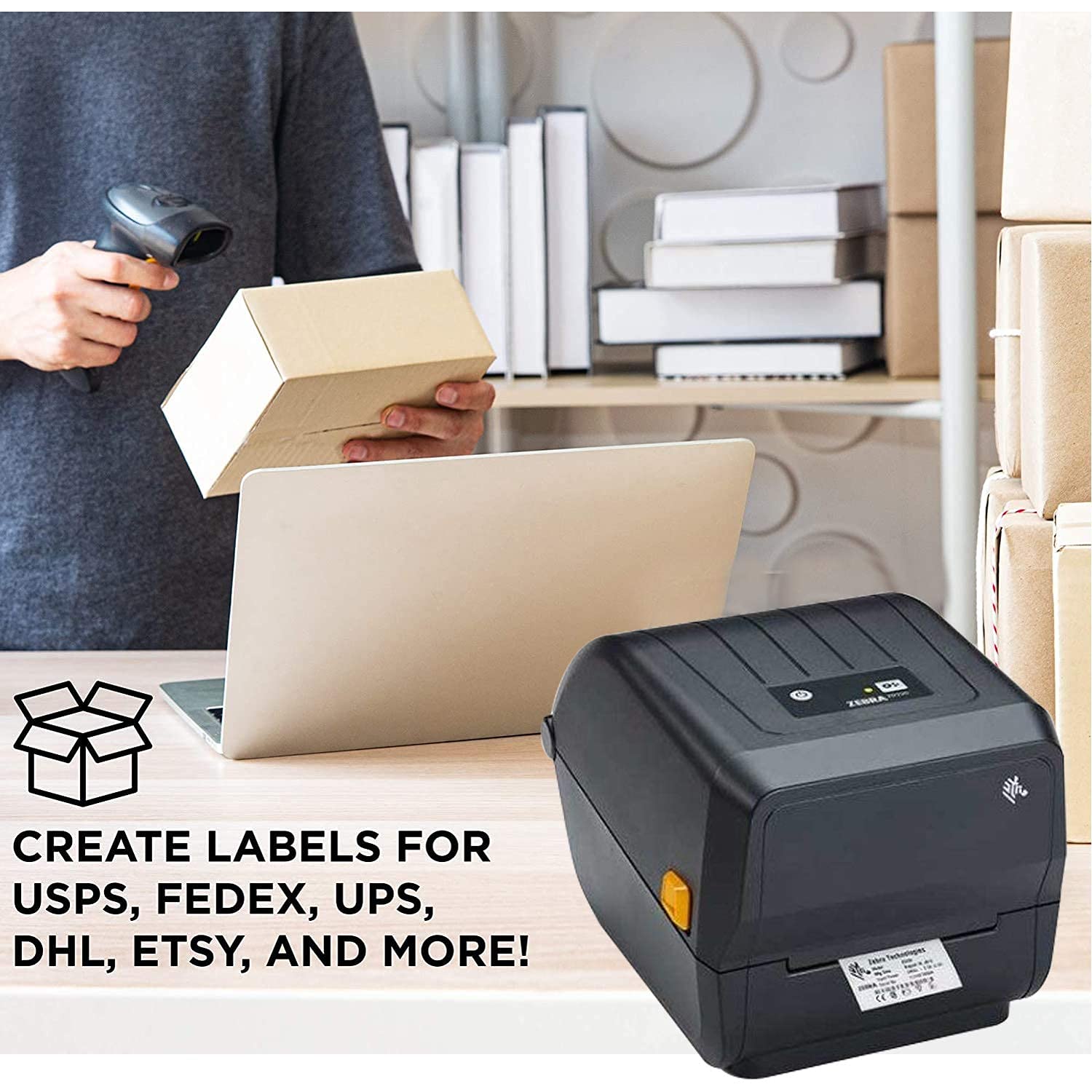 طابعة ملصقات زيبرا ZD220t (النسخة المطورة من طابعة ملصقات زيبرا GC420t) طابعة ملصقات حرارية لسطح المكتب لملصقات الشحن والرموز الشريطية والإيصالات! عرض الطباعة 4 بوصة! دقة 203 نقطة في البوصة! طابعة
