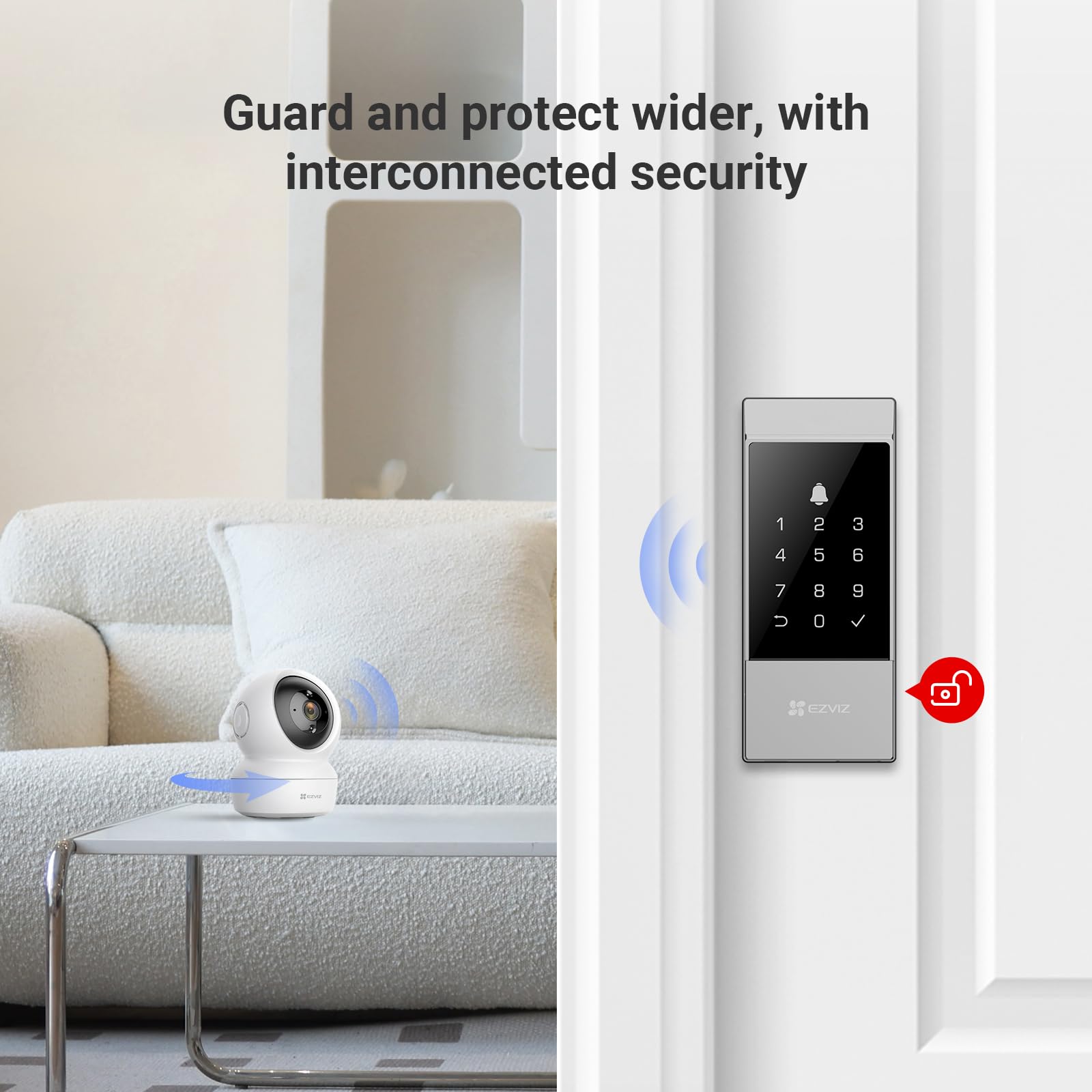 EZVIZ قفل ذكي DL04 - يدعم البلوتوث والواي فاي، دخول بدون مفتاح متعدد الطرق، جهاز تحكم عن بعد، تنبيهات مضادة للعبث، سهل التركيب - مثالي للامان المنزلي (DL04)
