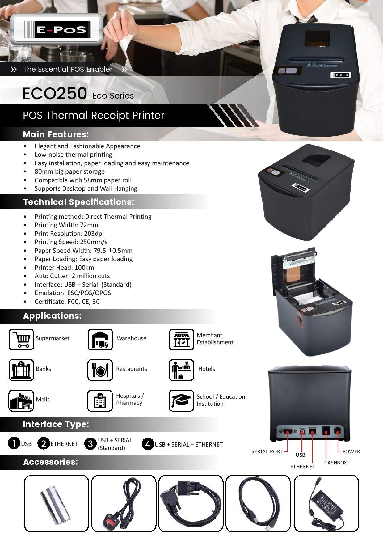 E-PoS ECO-250 SU Thermal Printer