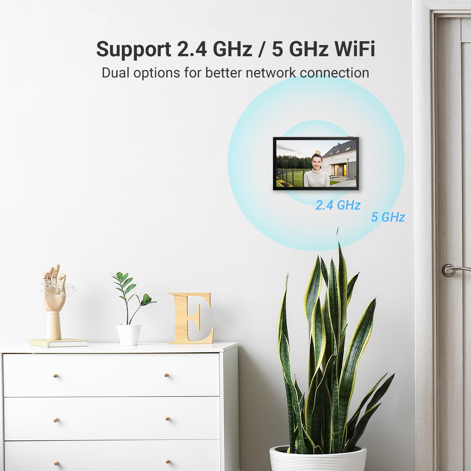 EZVIZ Battery Video Door Intercom with Solar Panel, 2K Intercom with Camera, 7 Inch Colour Touch Screen and 2-Way Audio, Dual Band, Door Intercom Supports Password, Halow Connection, EP7