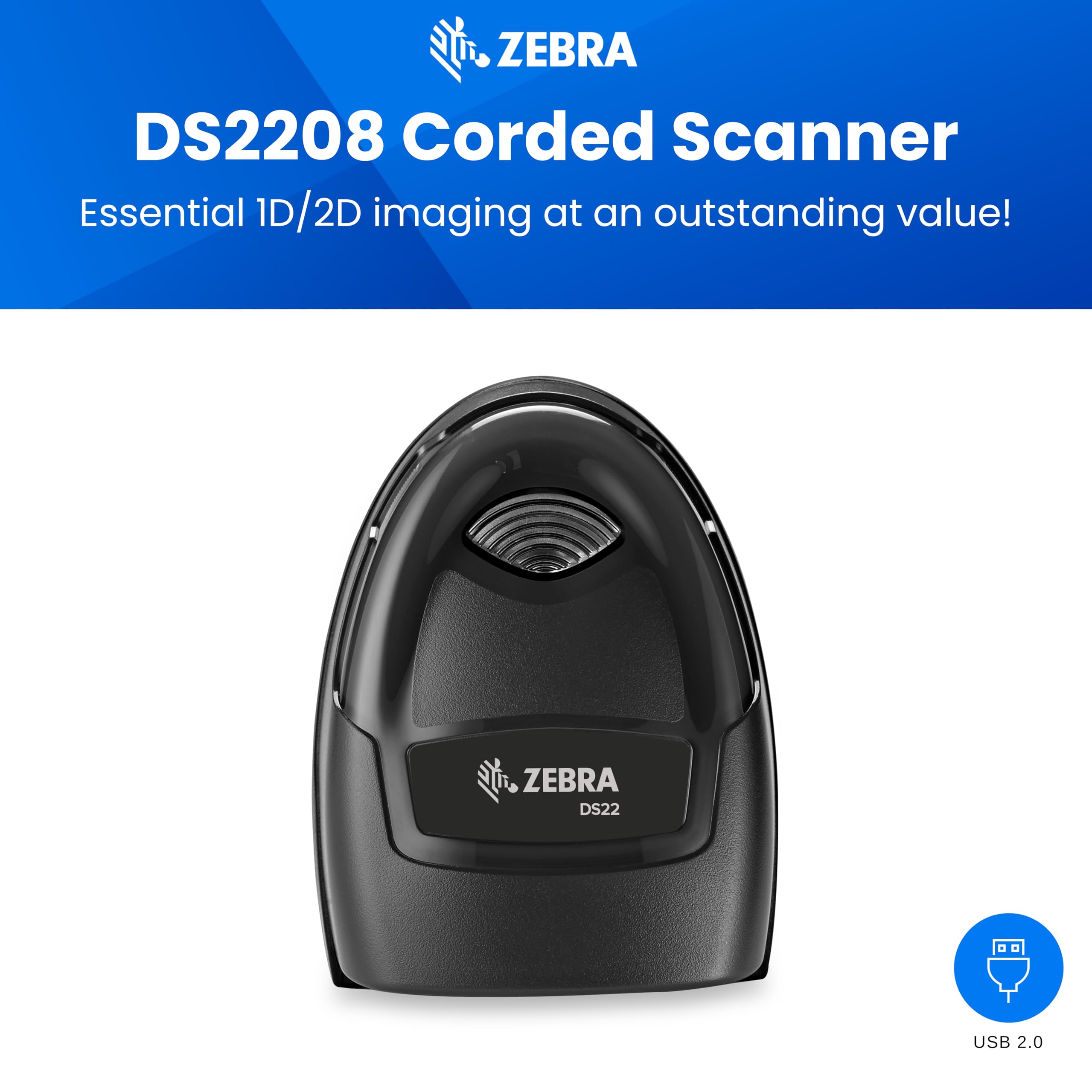 Zebra Technologies - DS2208-SR Black USB Kit with stand
