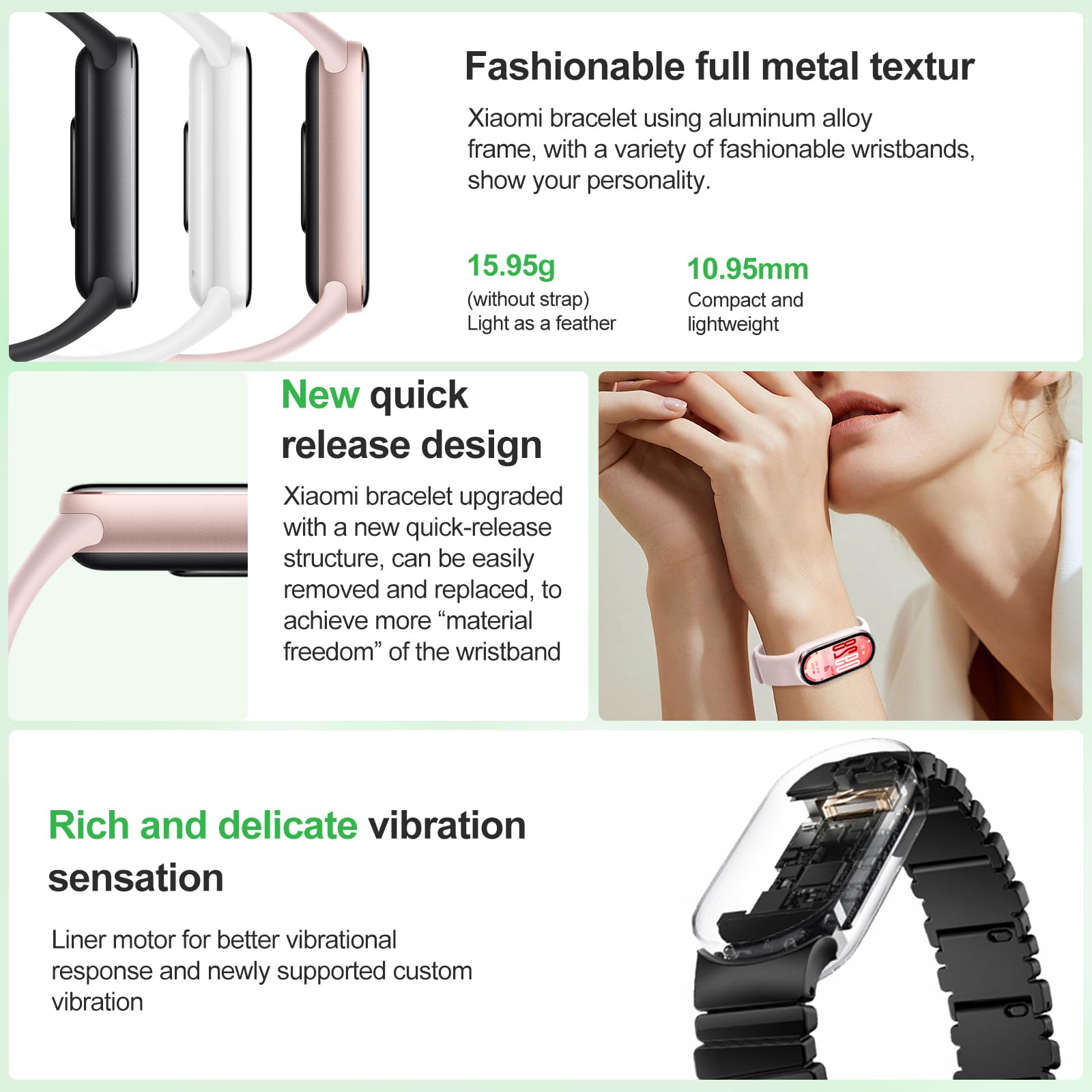 Xiaomi Smart Band 10-1.72 AMOLED Display with 1500 Nits, Sleep and Heart Rate Monitor, 5ATM Waterproof, 21 Days Battery Life, 60 Hz Refresh Frequency, 150+ Modes