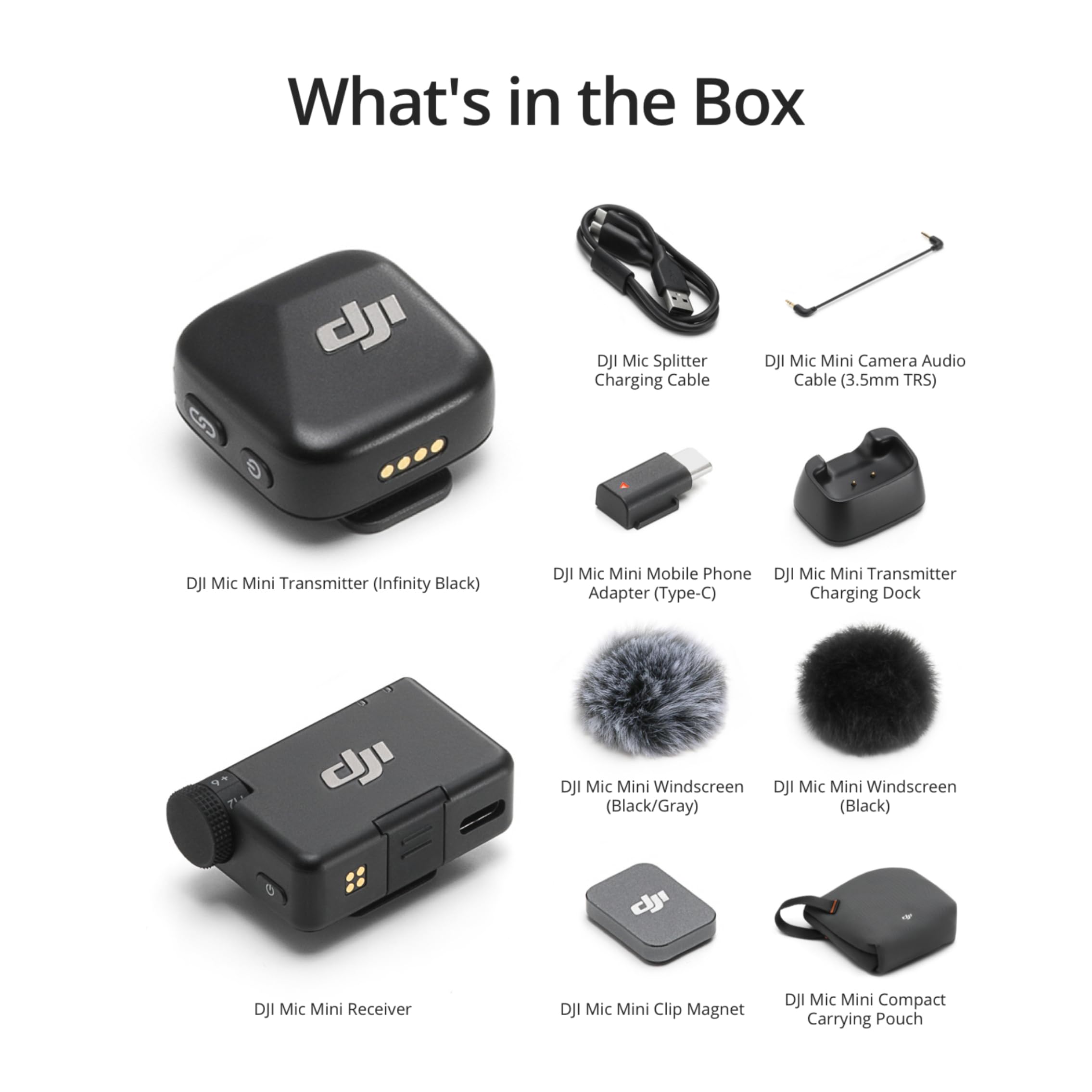 DJI ميكروفون صغير (1TX+1RX)، خفيف للغاية، صوت غني بالتفاصيل، الغاء الضوضاء، تحديد تلقائي، ميكروفون لاسلكي للكاميرا/ايفون/اندرويد، مدونة فيديو، نقل 400 متر - اصدار الامارات العربية المتحدة، دعم ضمان
