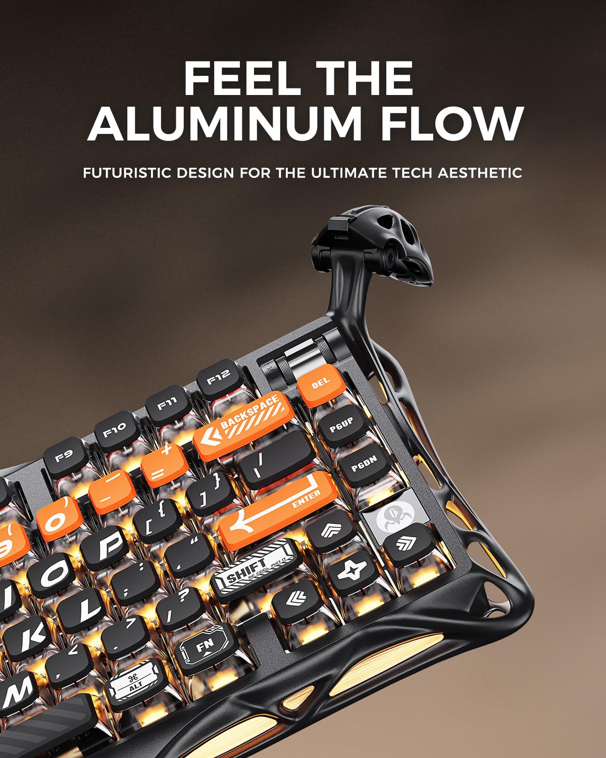 Gravastar Mercury K1 Pro Gaming Keyboard, Wireless, Aluminum Alloy, 75% Layout, Custom Mechanical Keyboard, Durable Design with Unique Aesthetics, Cyber Flyer