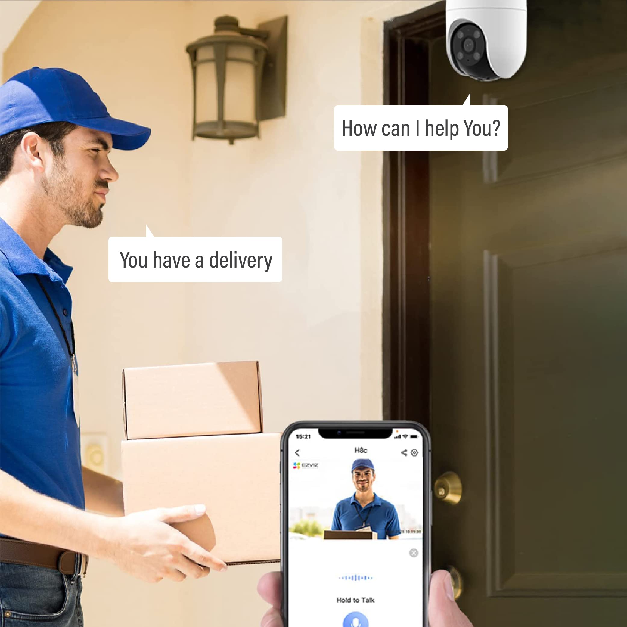 EZVIZ 4MP Outdoor Security Camera Wi-Fi Pan/Tilt | Smart Night Vision | 360° Coverage | Auto Tracking | AI Person Detection | Weatherproof Design | Supports MicroSD Card