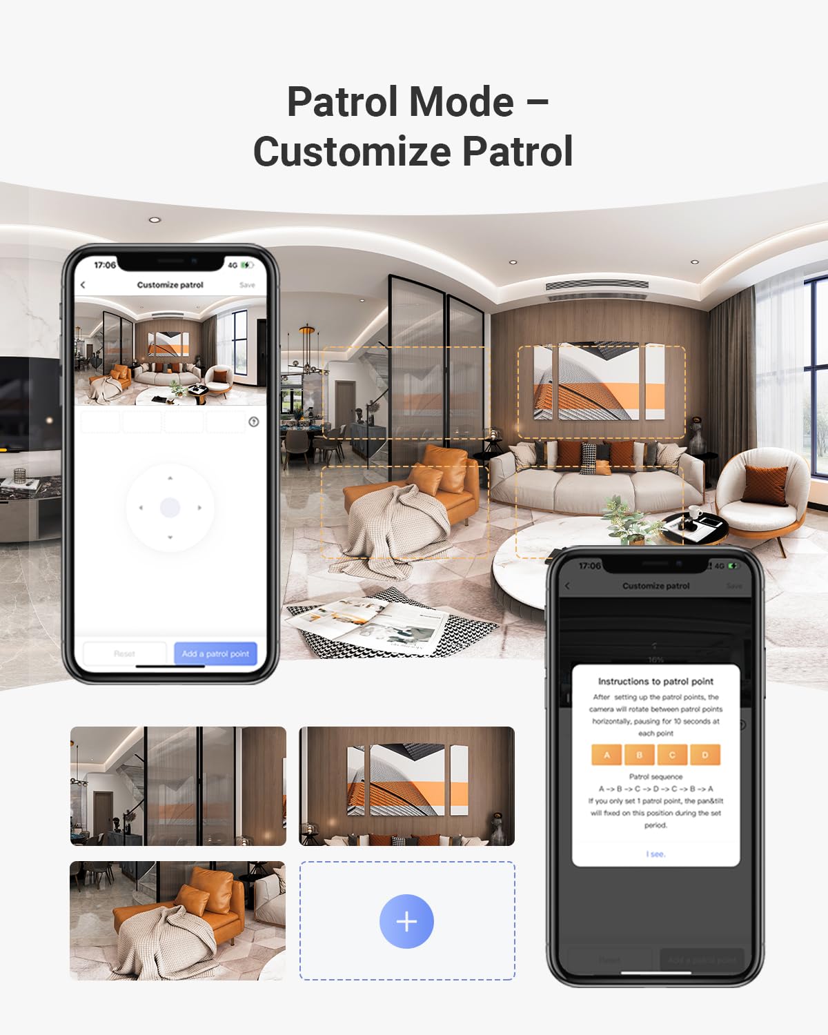 EZVIZ كاميرا مراقبة داخلية بعدسة مزدوجة 2K+، نطاق مزدوج، رؤية ليلية ملونة ستارلايت 10 متر، خاصية الميل، كشف الانسان/الحيوانات الاليفة، تتبع تلقائي، اتصال ثنائي الاتجاه، وضع الدورية، منبه، تحكم اليكسا