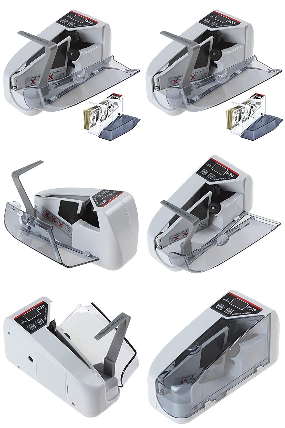 KANABEE Fully Automatic Money Counter Machine, Currency Counter with Additional Functions, Counterfeit Note Detection UV/MG, Value Counting and Large LED Display