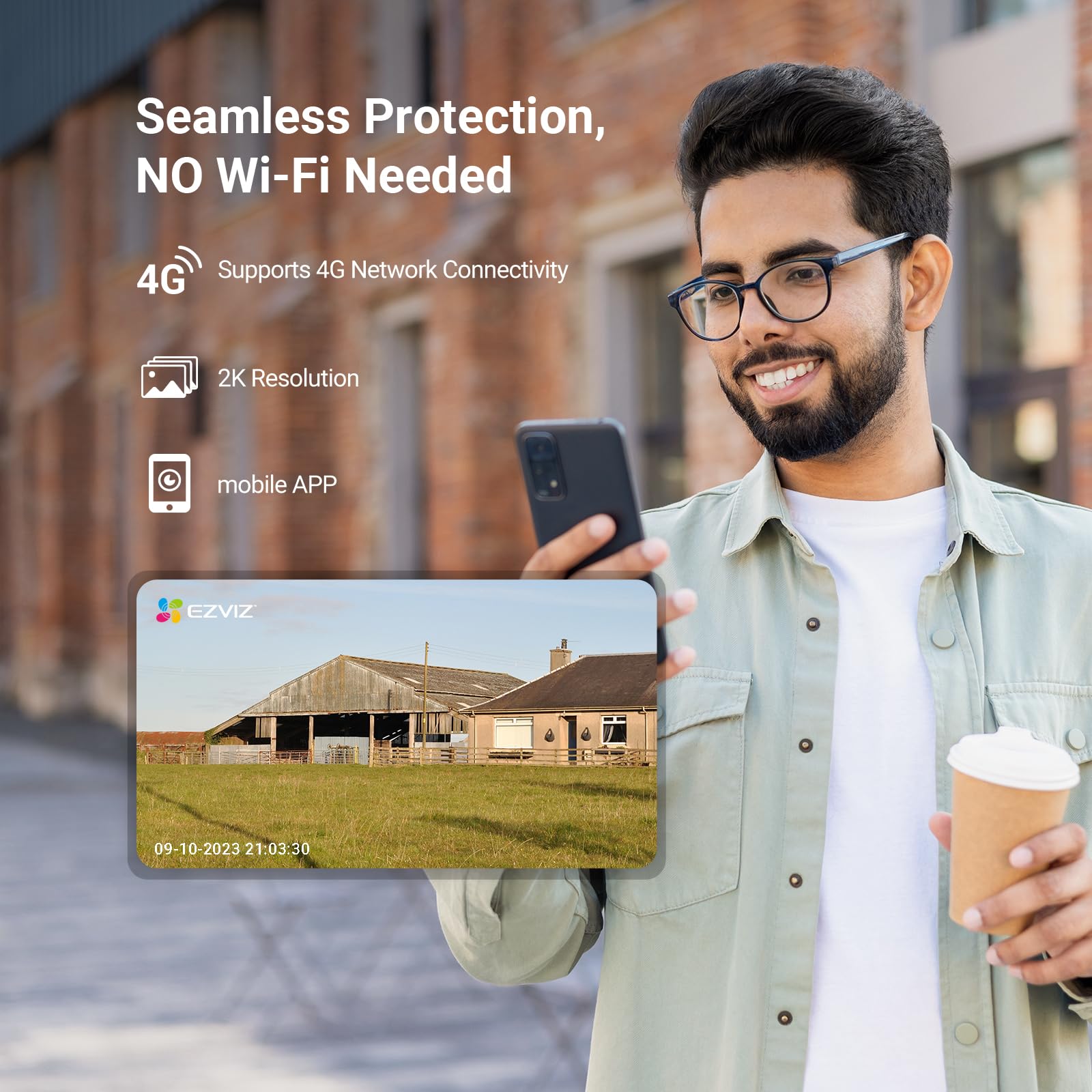 EZVIZ كاميرا سي سي تي في ذكية من هيكفيجن | شريحة اتصال 4G 3MP 2K قابلة للدوران والامالة | تغطية 360 درجة | كشف المركبات البشرية بالذكاء الاصطناعي | رؤية ليلية ملونة | تتبع تلقائي | تخزين بطاقة SD حتى