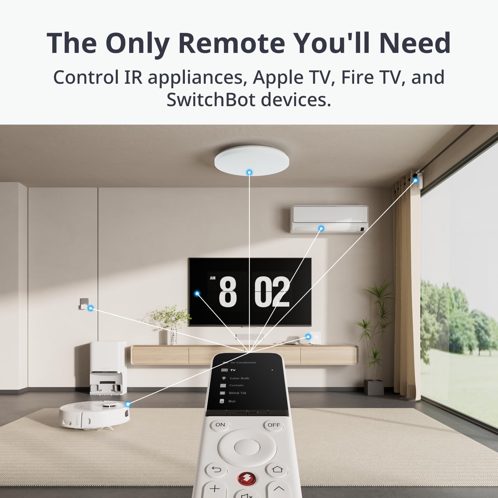 SwitchBot Hub Mini Smart Remote Control, Universal IR Remote Hub for Smart Home, IR Remote for TV and Air Conditioner, Connect SwitchBot Devices to WiFi, Works with Alexa, Google Home, Siri, IFTTT