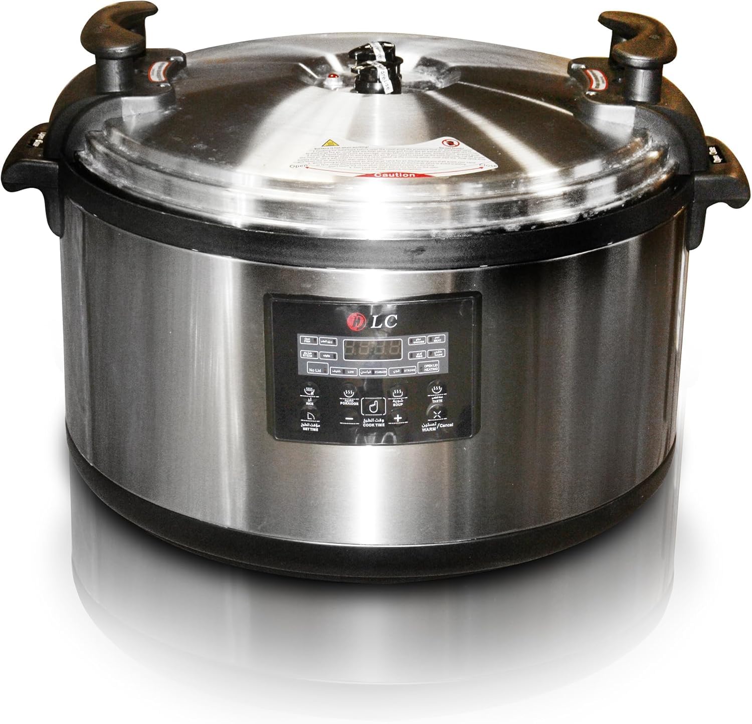 DLC Electric Pressure Cooker 65L, 5000Watt DLC-38917-65, Modern Silver/Black Color, Guaranteed 2-Year Warranty, Ideal for Effortless Cooking for Families and Home Chefs.