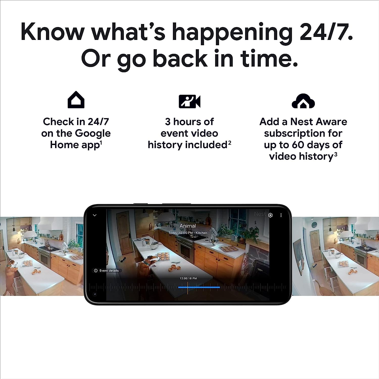 Google Nest GA01317-US Camera Battery في الهواء الطلق في الأماكن المغلقة ثلج