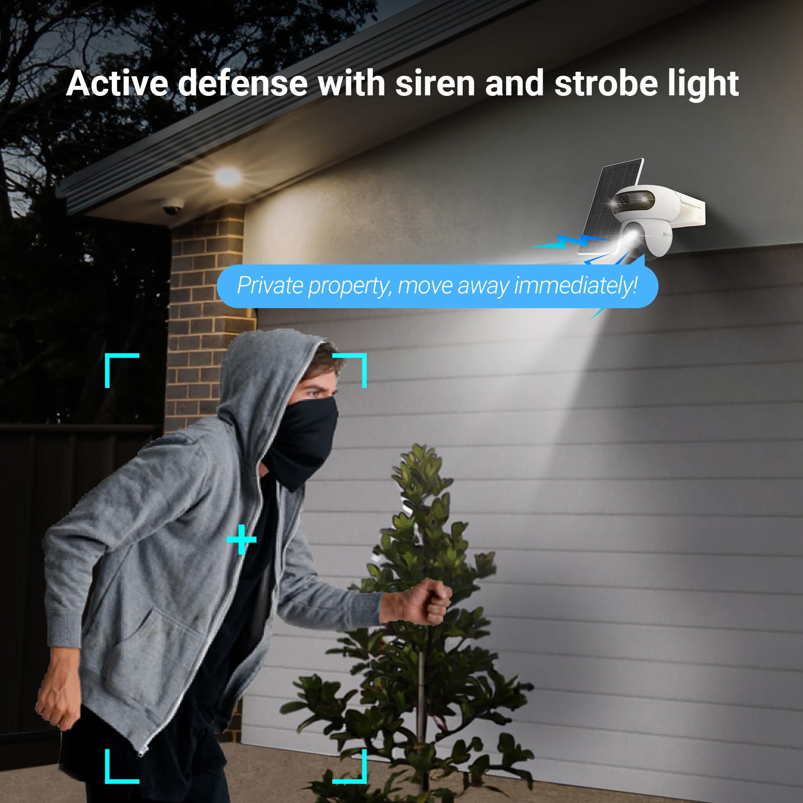 HB90+8W Solar Panel 4MP+4MP 360 Wireless Wifi Surveillance Camera on 10400mAh Motorized Dual Lens Battery, Always-on Mode, Person/Vehicle Detection, Auto Tracking