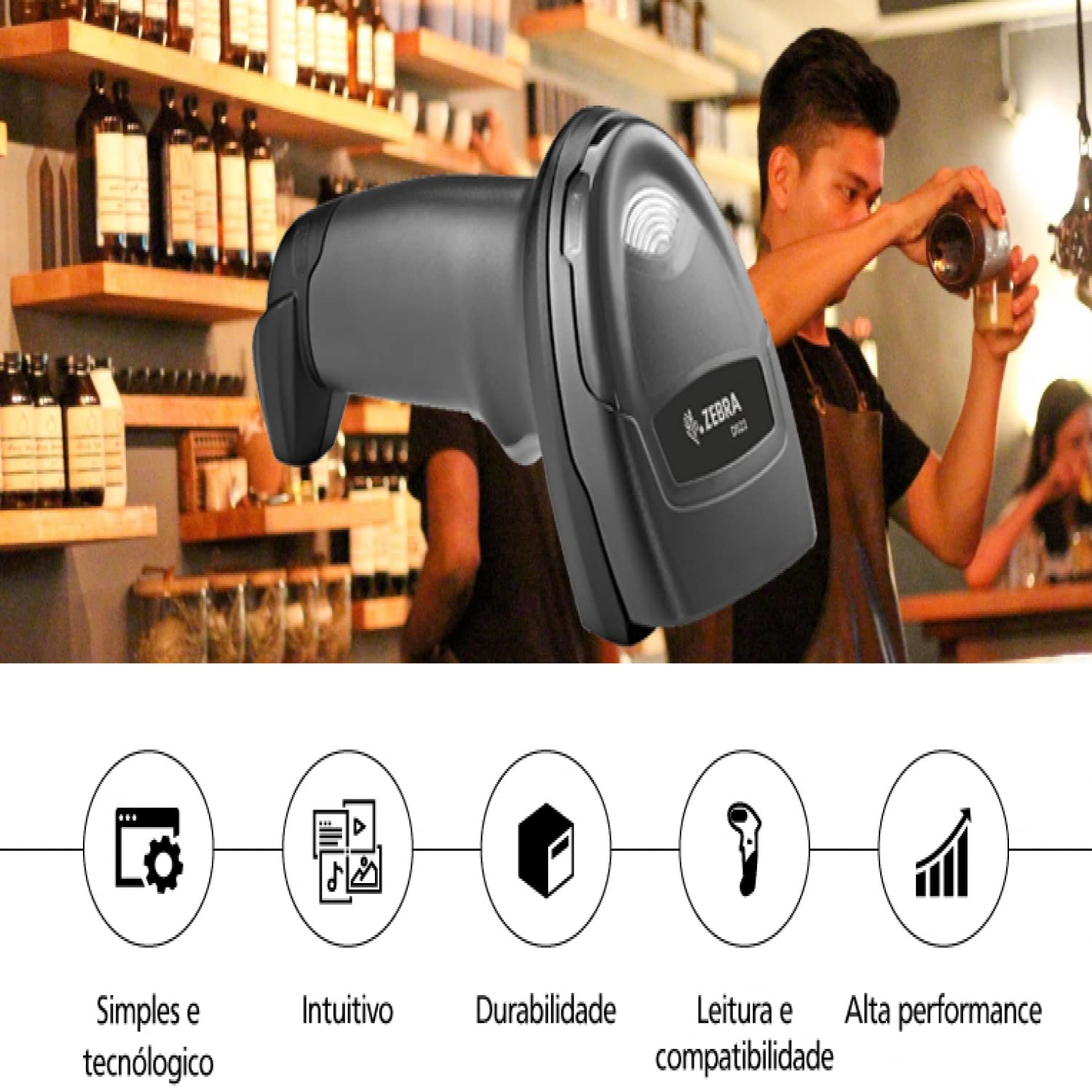 ZEBRA DS2208 [WIRED HANDHELD BARCODE SCANNER KIT WITH STAND, USB CABLE, DURABLE QUALITY WITH BEST PERFORMANCE FOR 1D&2D BARCODE SCANNING IN THE GROCERY SHOP, RETAIL STORE, SUPPORT WIN/IOS/ANDROID.