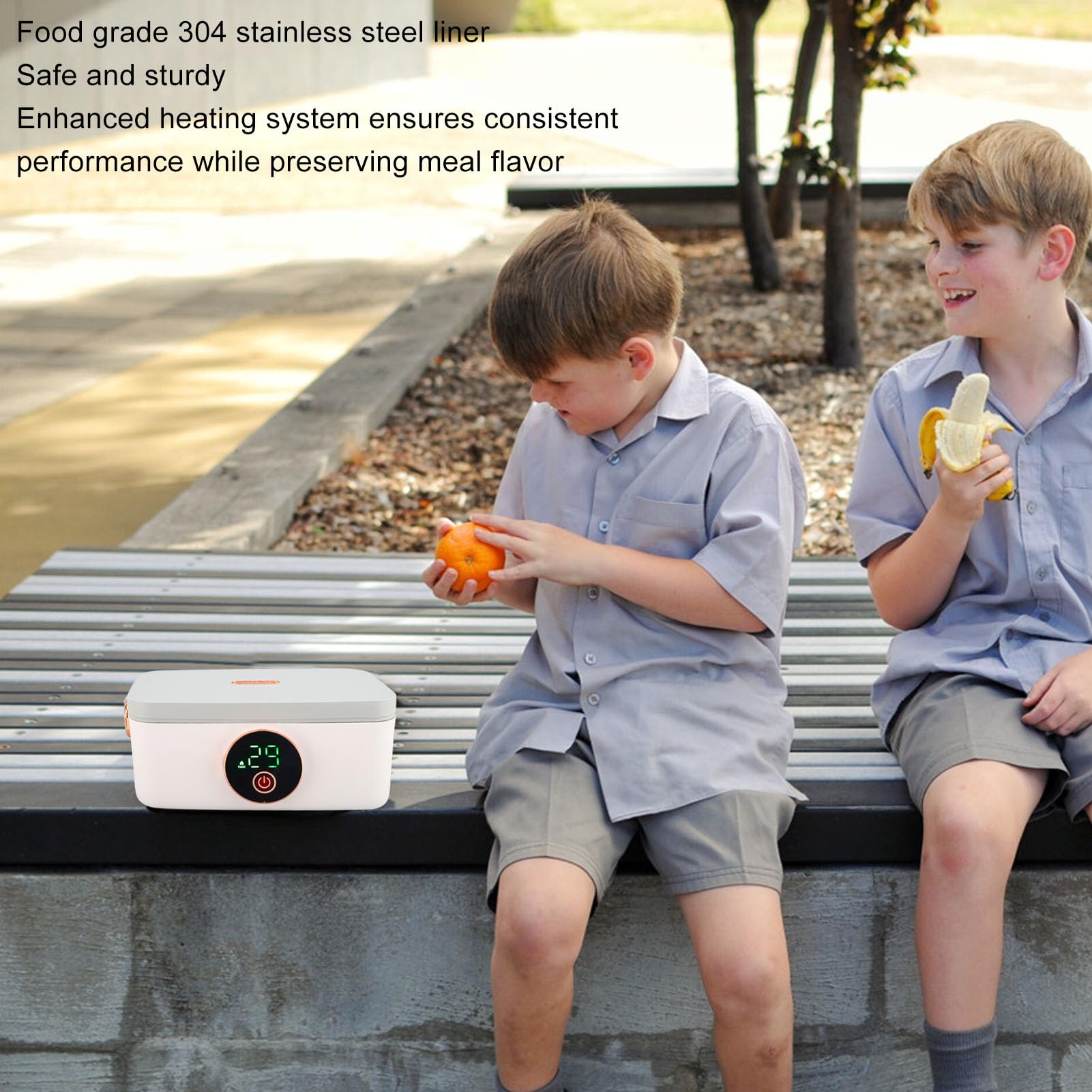 GLOGLOW Electric Lunch Box, 1L, USB Rechargeable, Heated Box, Wireless, Portable Food Warmer, Lunch Box with Stainless Steel Inner Shell for Home, Office, Travel, Outdoor