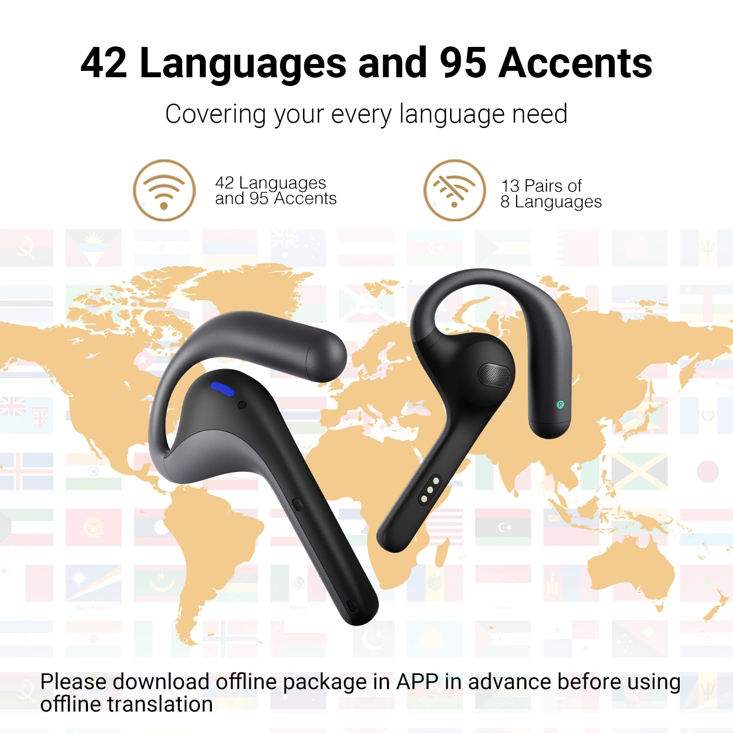 Timekettle W4 Pro AI Earbuds (Gray), Translator Device Supports 40 Languages, Translator Earbuds for Calls and Video Translation, App Works with iOS and Android