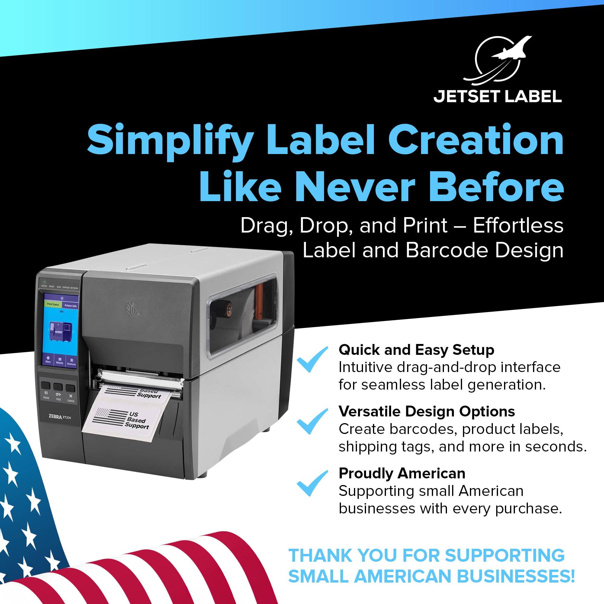 Zebra ZT231 (Replaces Zebra ZT230) | Thermal Transfer and Direct Thermal 203 DPI | ZT23142-T01000FZ | USB, Serial, Ethernet, Bluetooth Connectivity, Tear Bar | Software Included