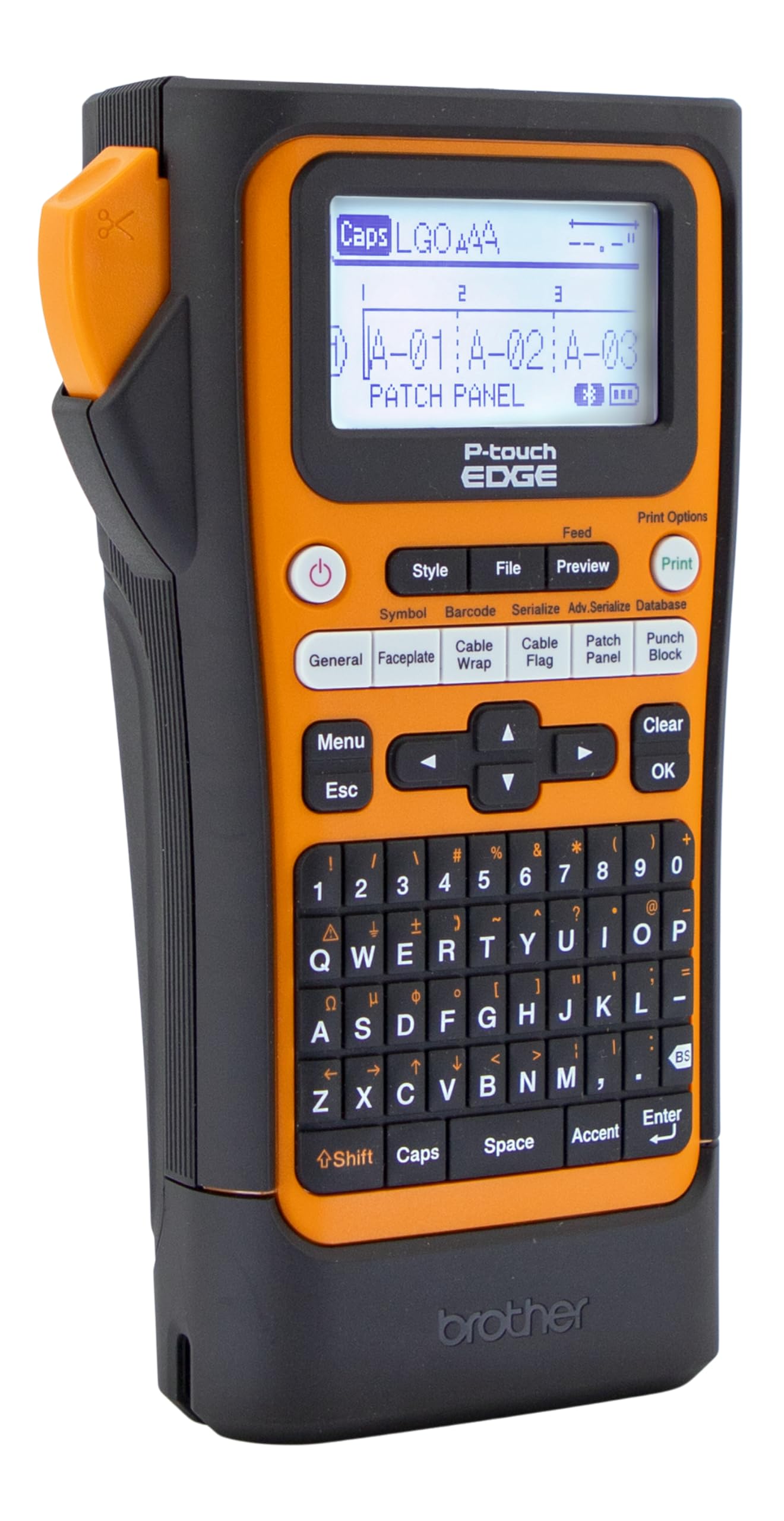 بروذر طابعة ملصقات صناعية محمولة باليد PT-E310BTVP P-Touch Edge مع بلوتوث وUSB نوع سي (حتى 18 ملم)