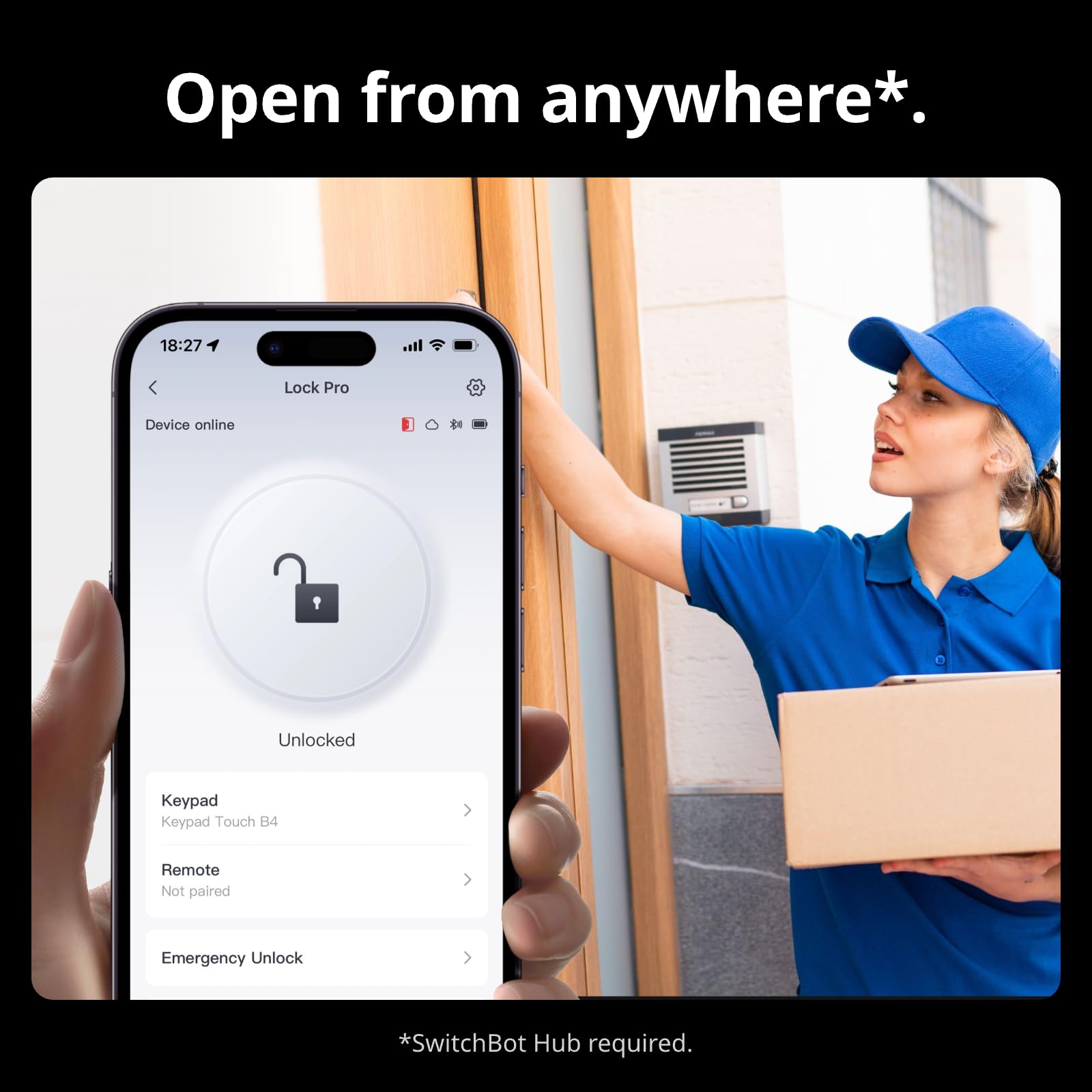SwitchBot WiFi Smart Lock Pro, Keyless Entry Door Lock, Smart Door Lock Front Door, Electronic Smart Deadbolt, Fits Your Existing Deadbolt in Minutes, Supports Matter, Alexa, Google and IFTTT