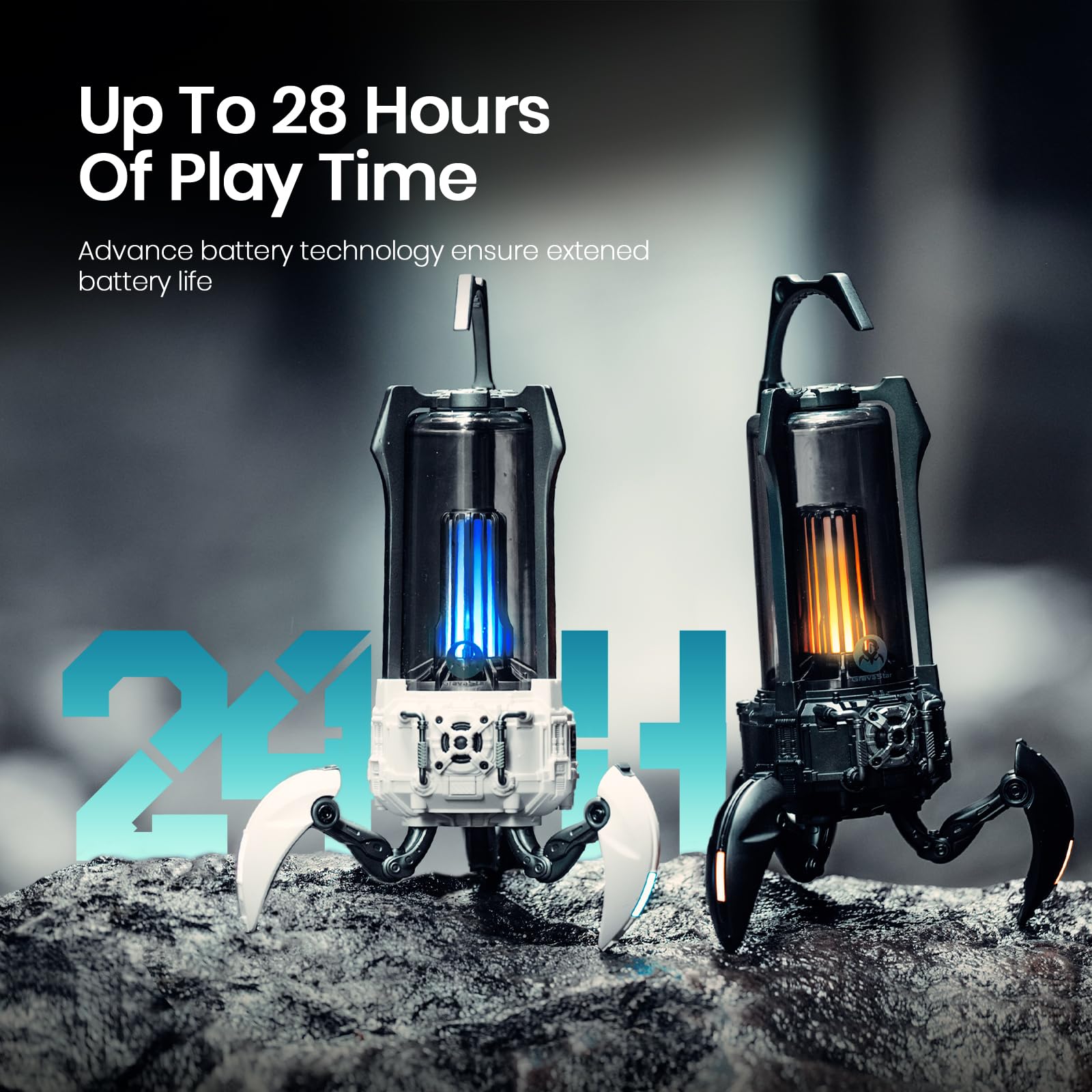 G GravaStar Supernova Portable Bluetooth Speaker, LED Table Lamp Speaker, 9H Playtime, TWS Pairing, Wireless Speakers fo Party/Outdoor/Camping/Gifts