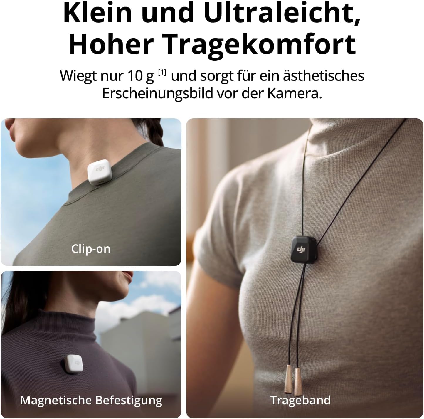 DJI ميكروفون صغير (1 TX + 1 RX)، ميكروفون لافالير، خفيف للغاية، صوت، الغاء الضوضاء، ضبط تلقائي، ميكروفون لاسلكي للكاميرات/ايفون/اندرويد، مدونة الفيديو